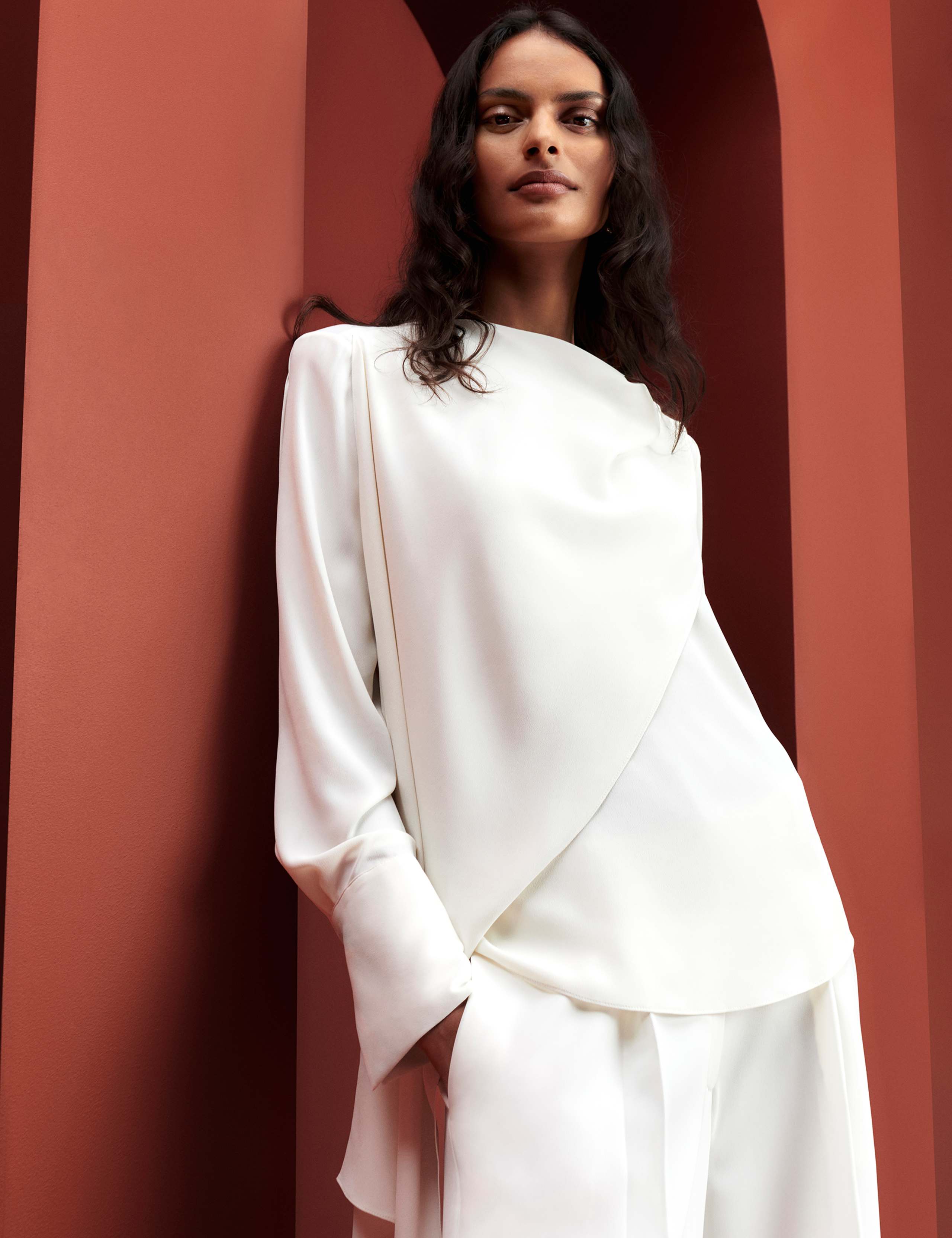 Draped Detail Cowl Neck Top 1 of 7