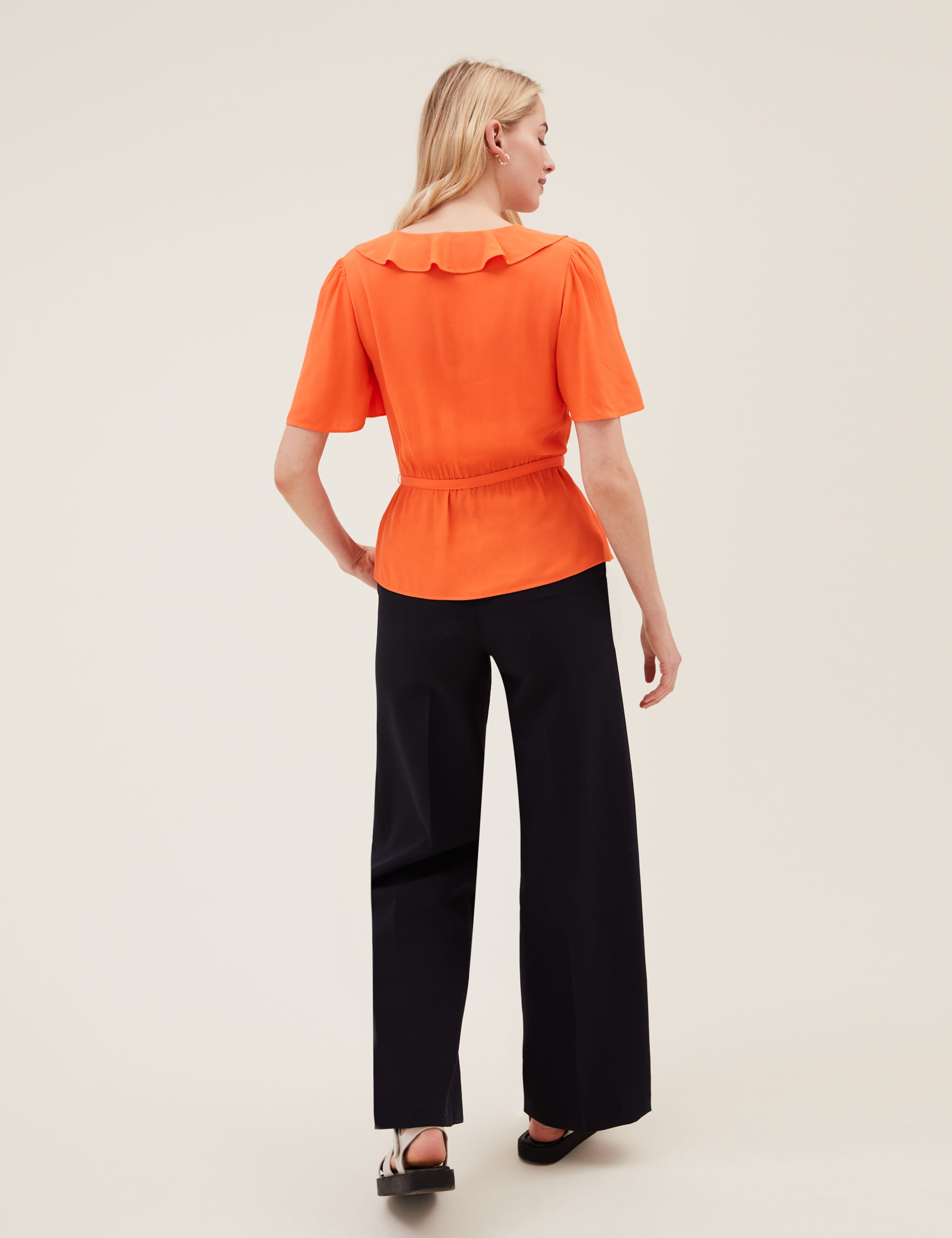 Frill Neck Angel Sleeve Wrap Top 5 of 5