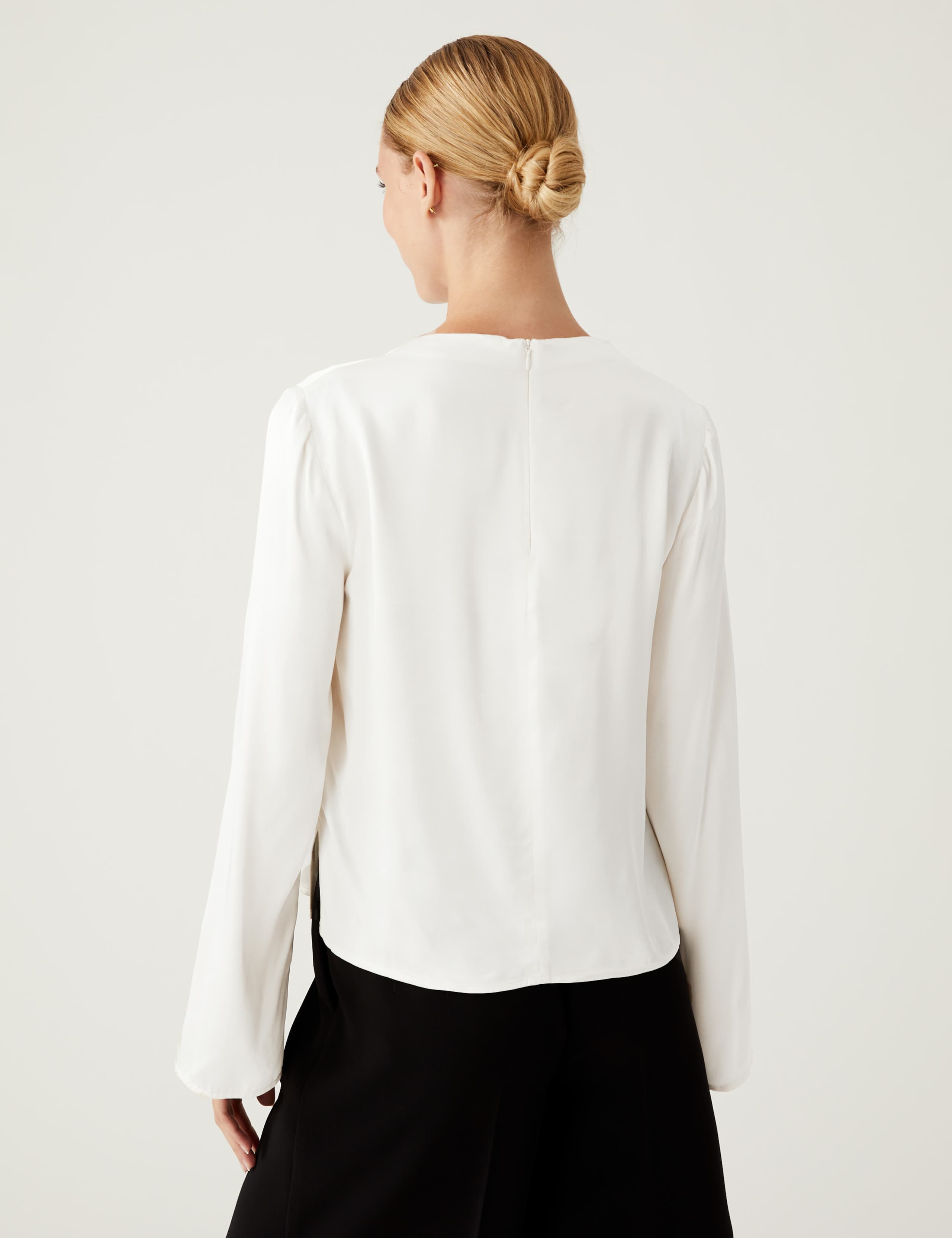 High Neck Pintuck Long Sleeve Top 5 of 5