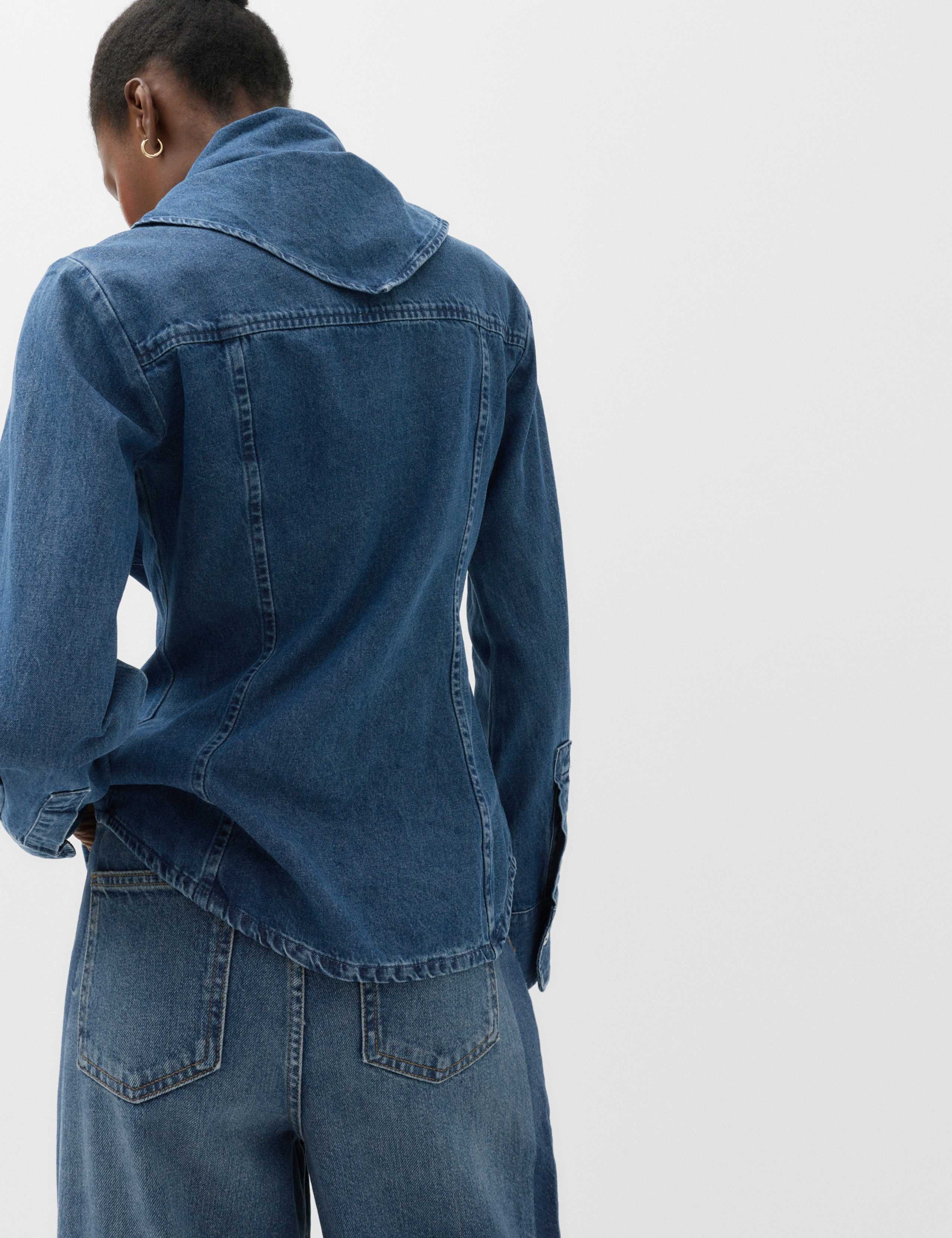Denim Scarf Detail Shirt 3 of 6