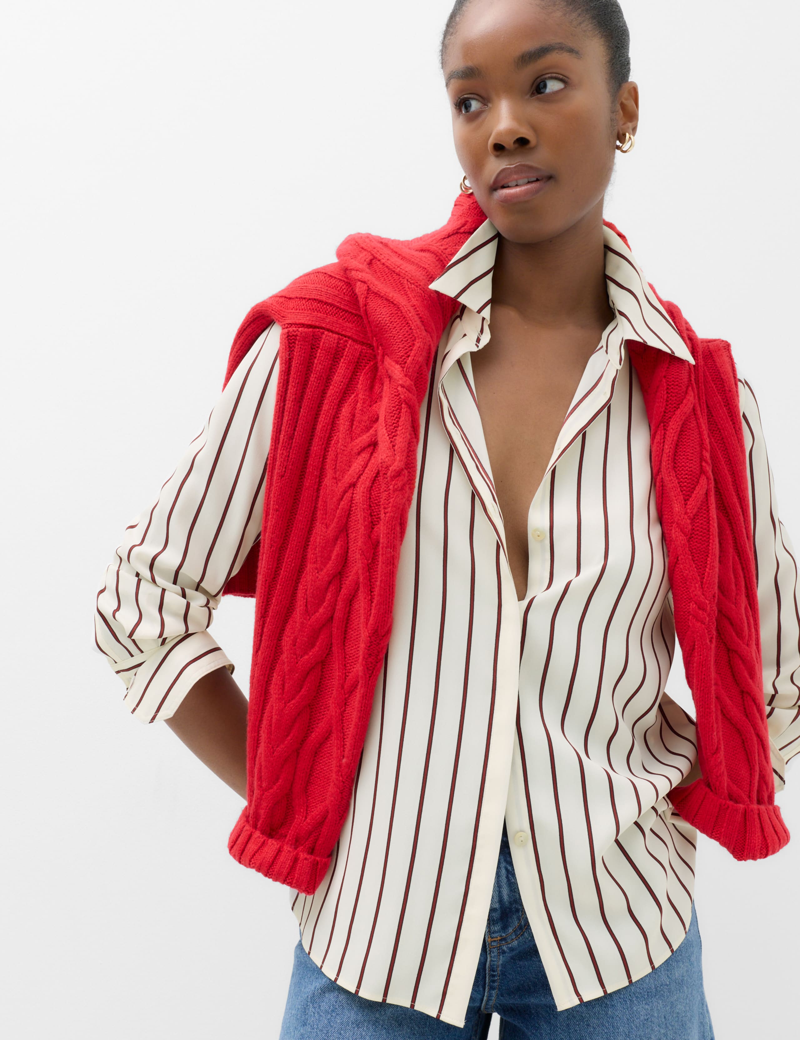 Petite Polka Dot Collared Button Through Shirt 1 of 5