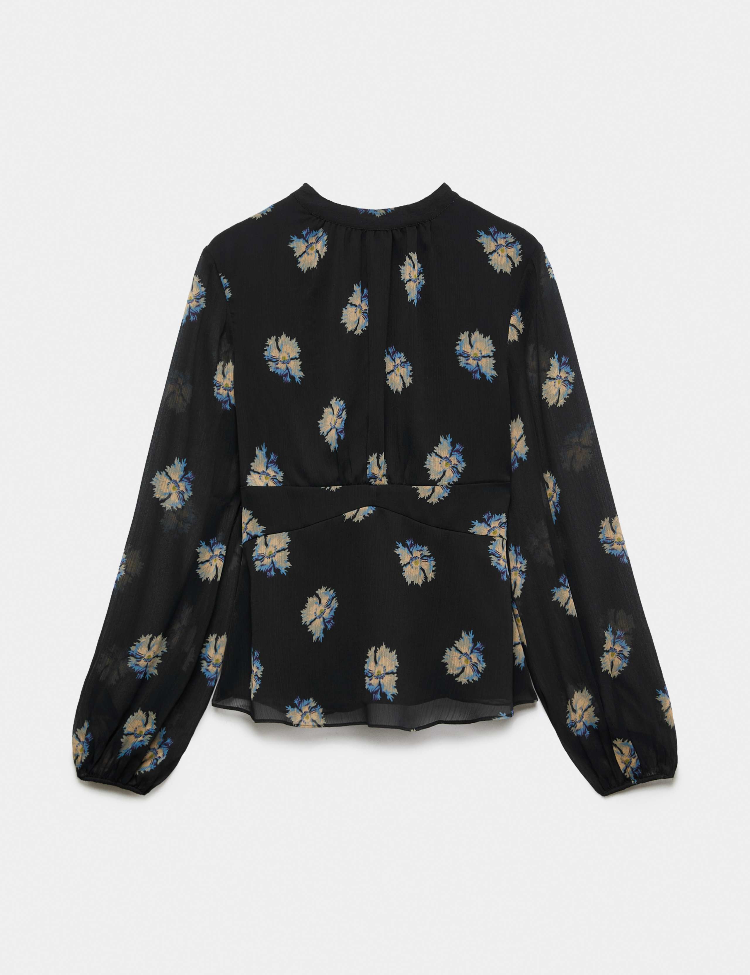 Floral High Neck Button Detail Top 2 of 5