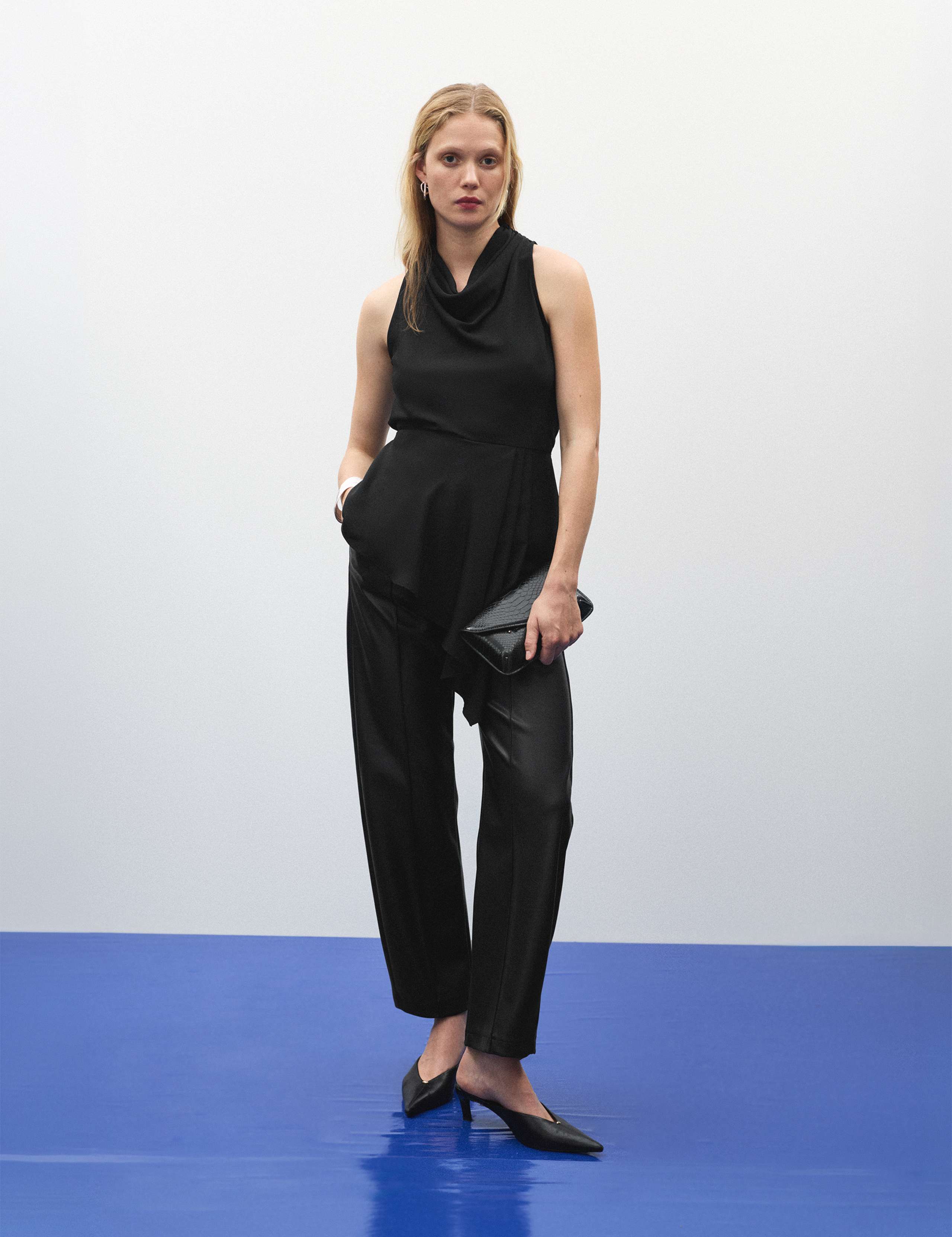 Cowl Neck Tie Back Asymmetric Top 5 of 6
