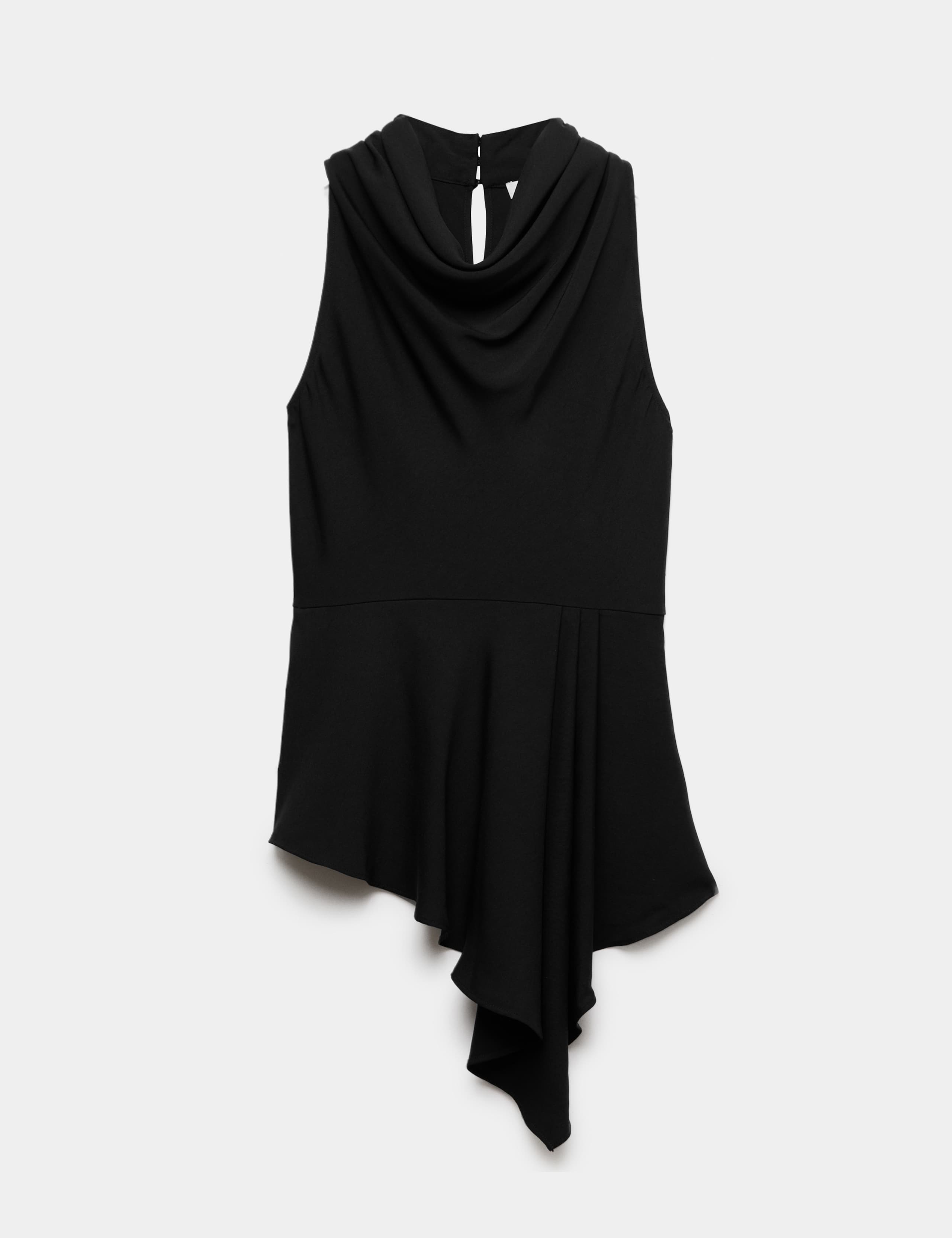 Cowl Neck Tie Back Asymmetric Top 2 of 6