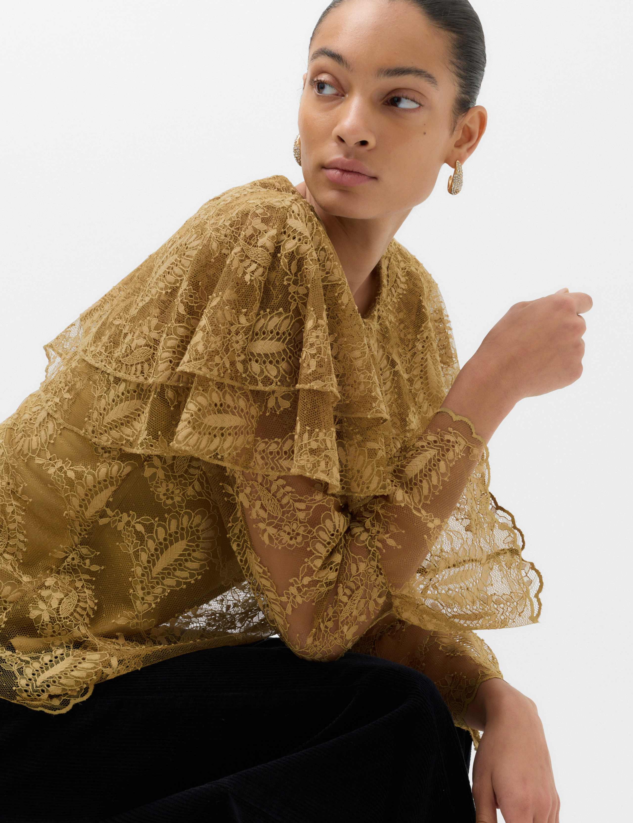 Lace Round Neck Cape Top 5 of 5