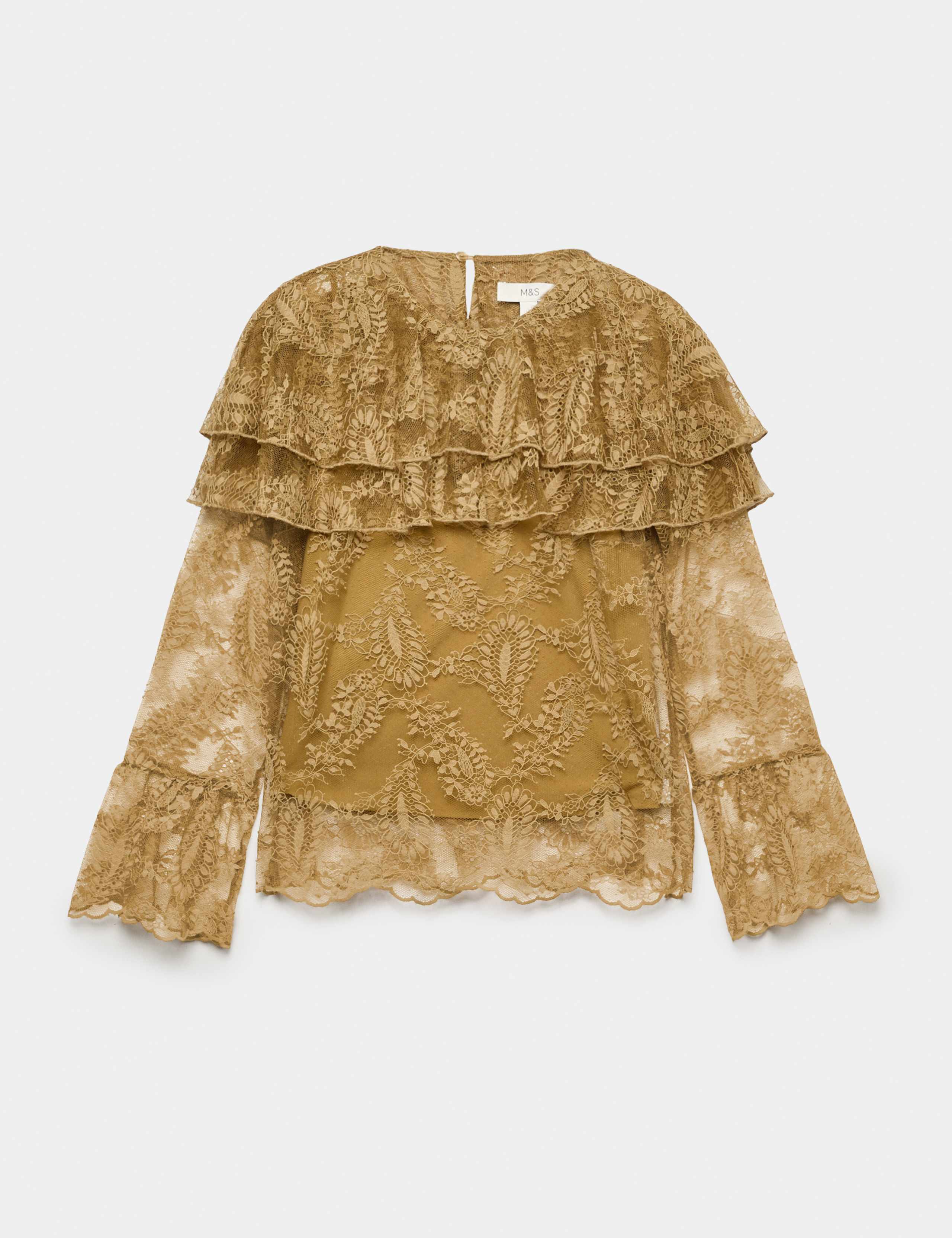 Lace Round Neck Cape Top 2 of 5