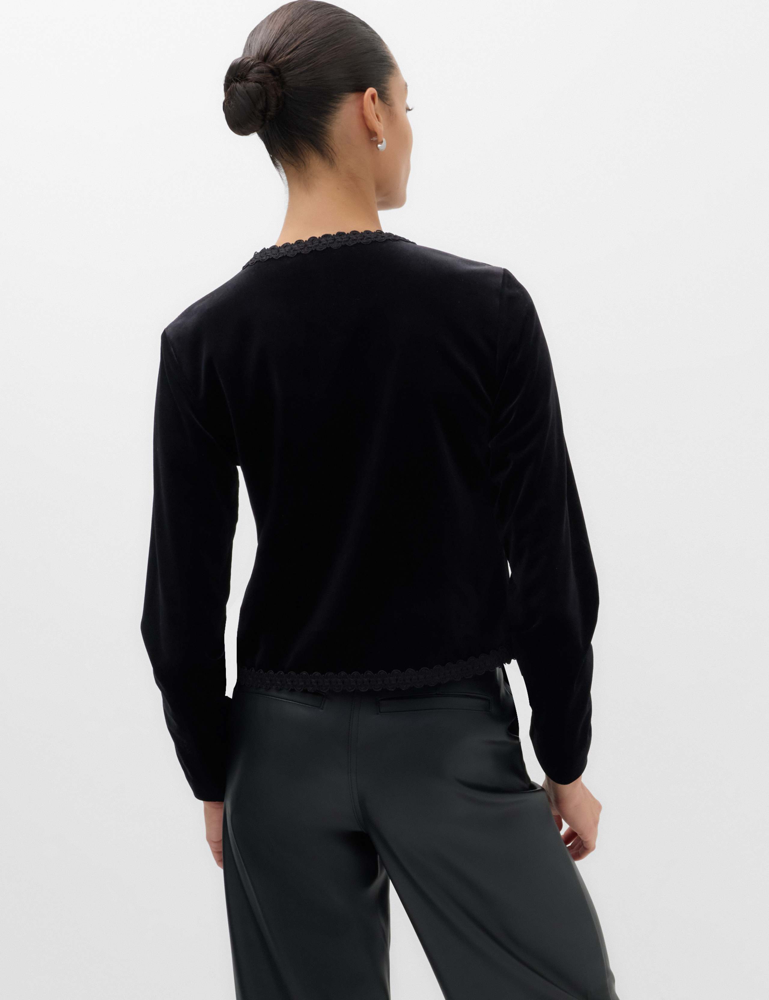 Velvet Mandarin Collar Top 5 of 5