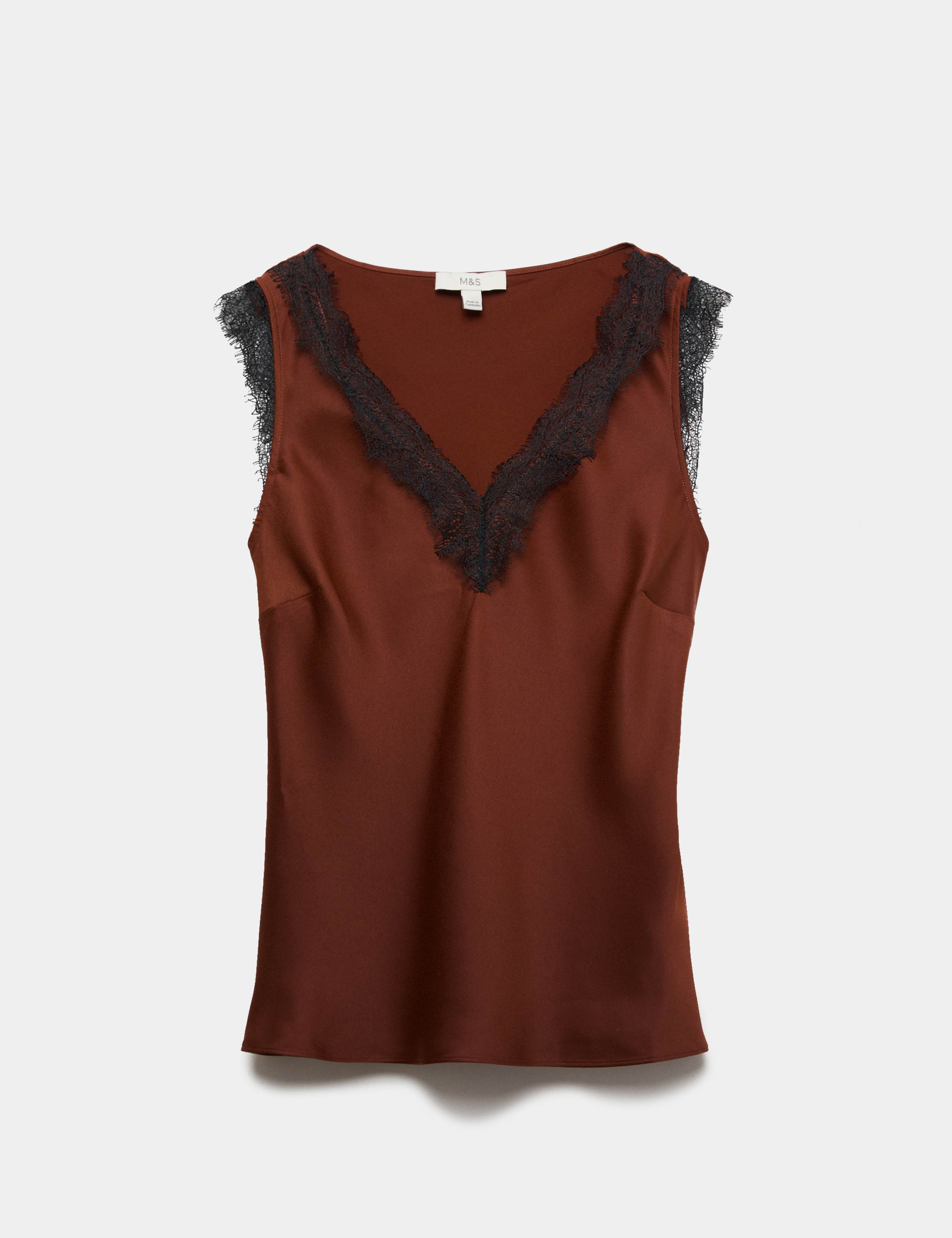 Lace Trim V-Neck Cami Top 2 of 5