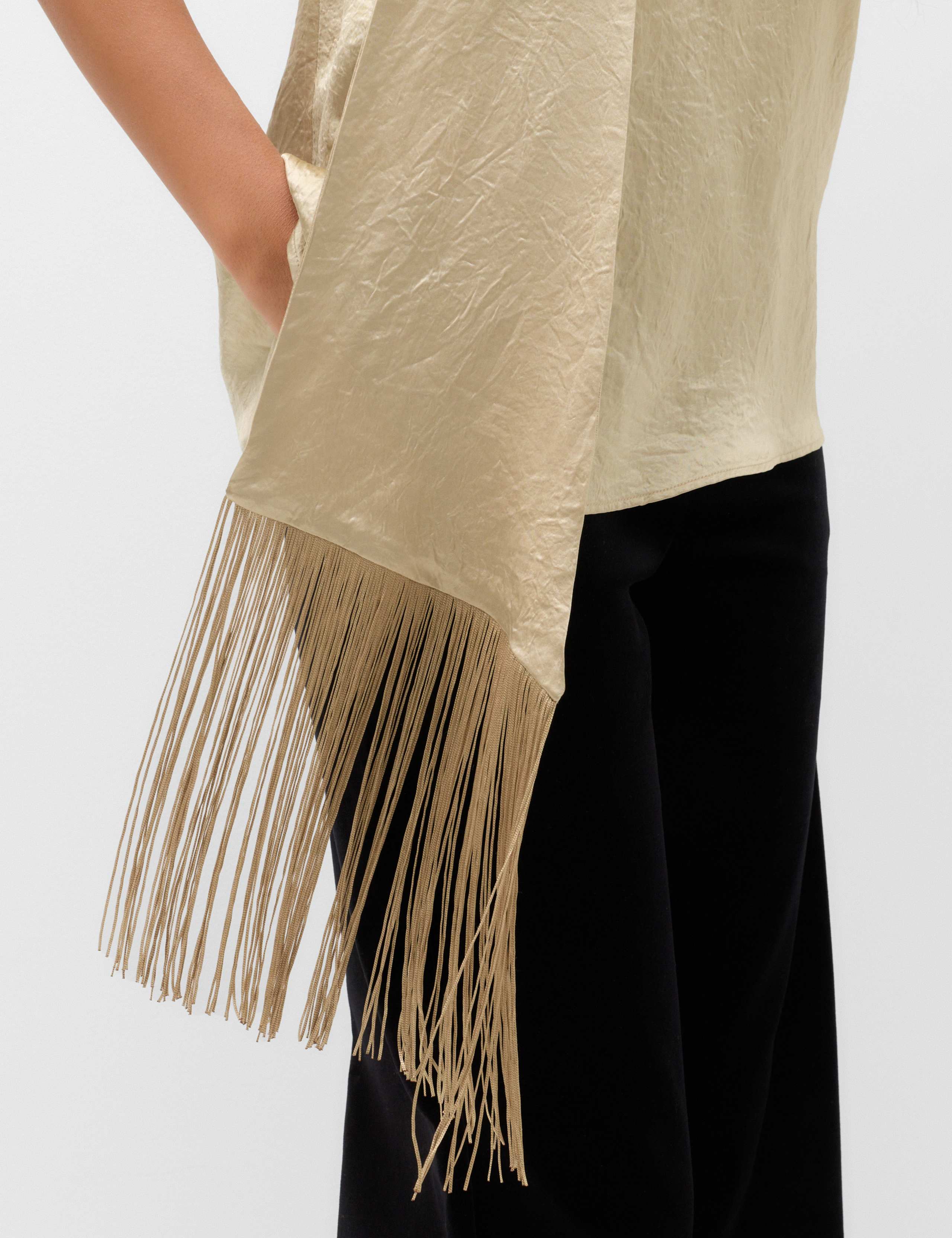 Satin Halter Neck Scarf Detail Top 4 of 7