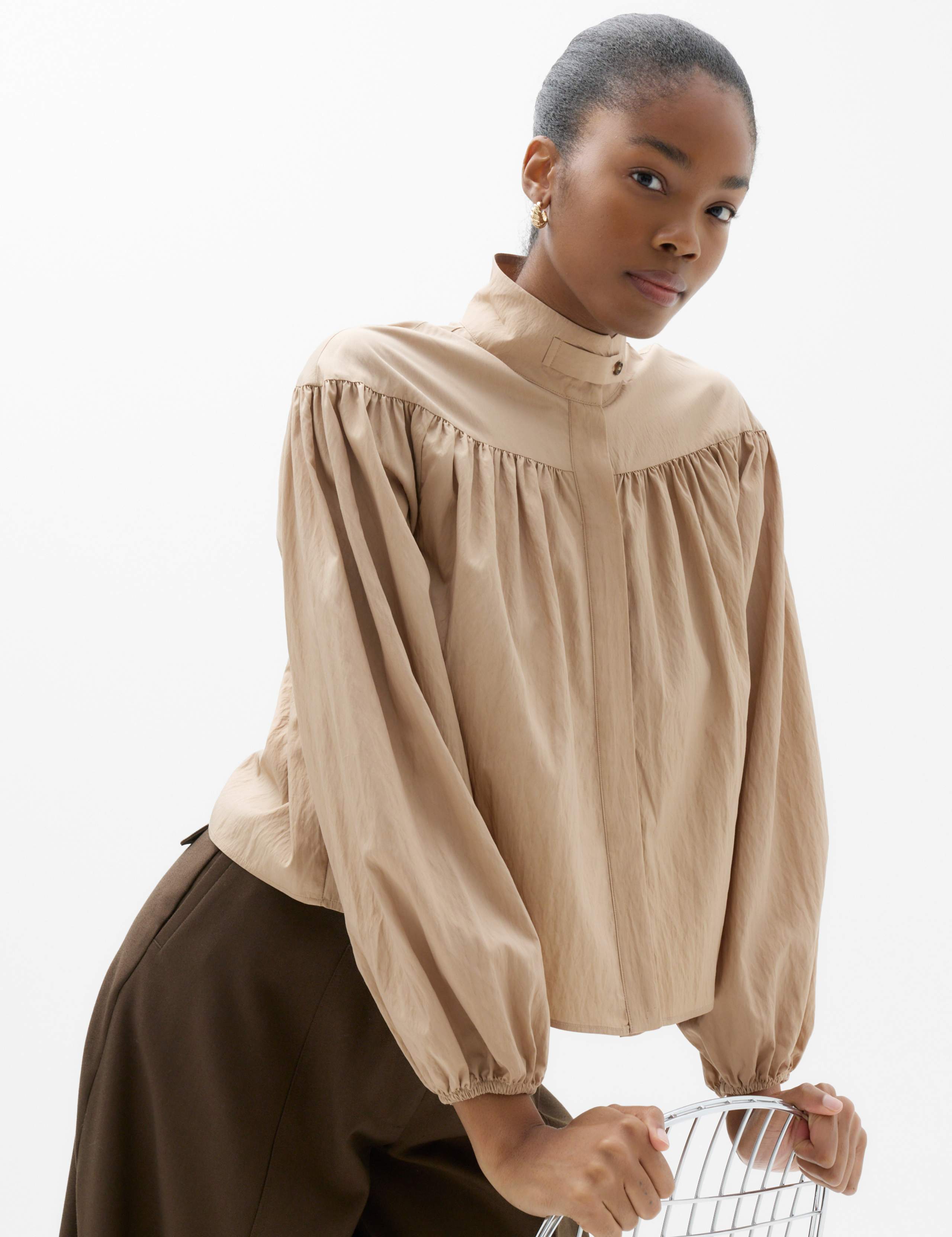 Funnel Neck Gathered Shirt 1 of 5