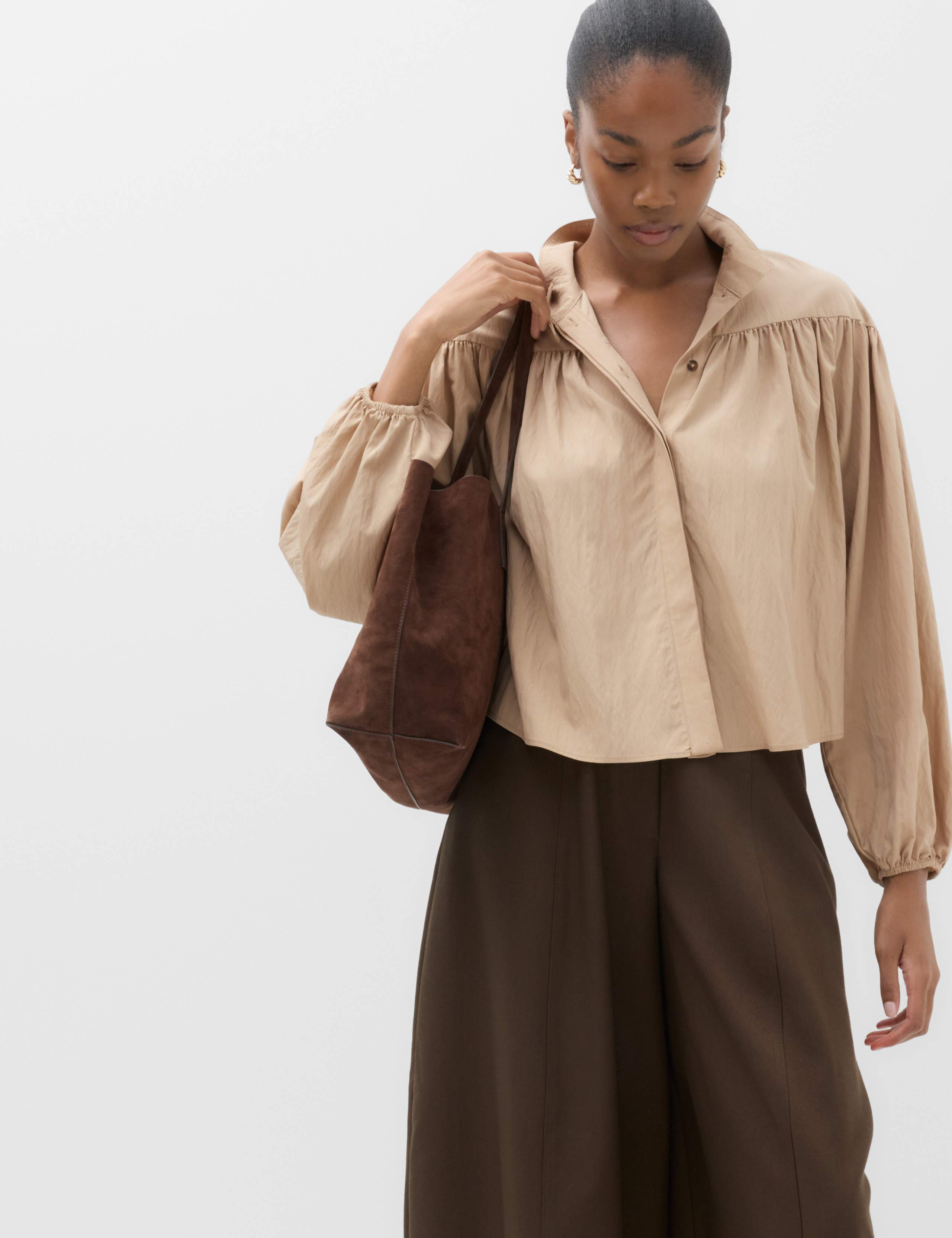 Funnel Neck Gathered Shirt 5 of 5