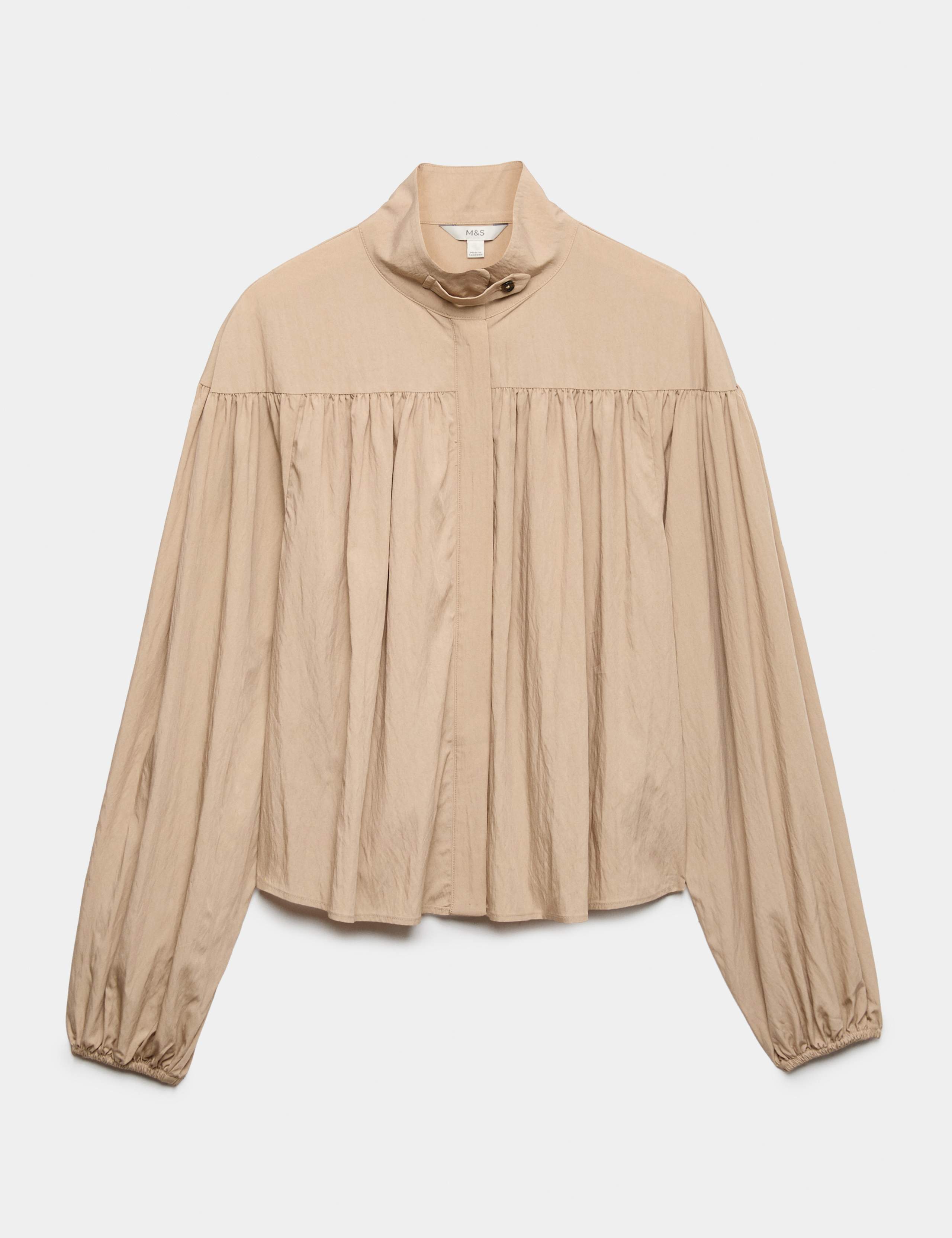 Funnel Neck Gathered Shirt 2 of 5