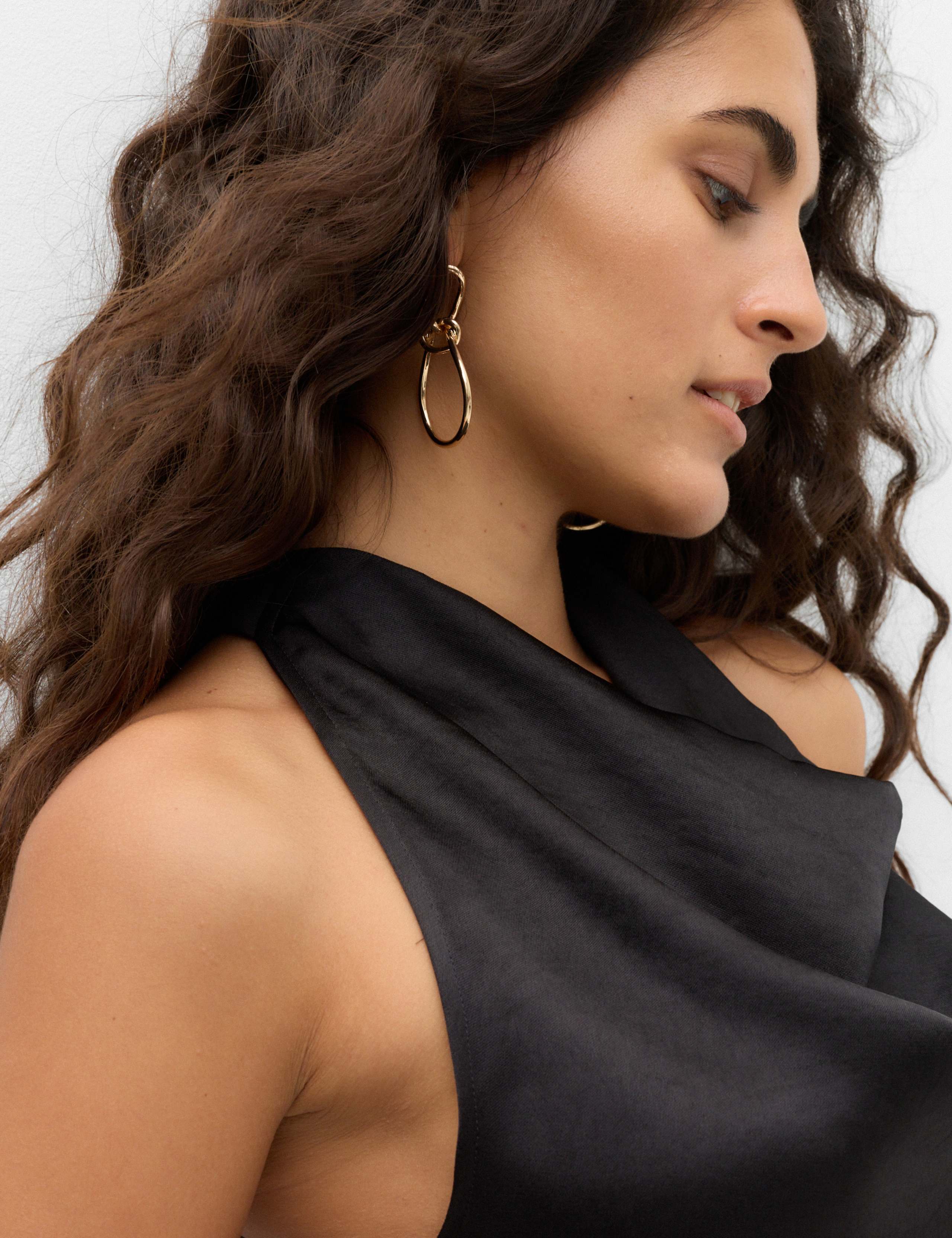 Satin Cowl Neck Tassel Top 6 of 6