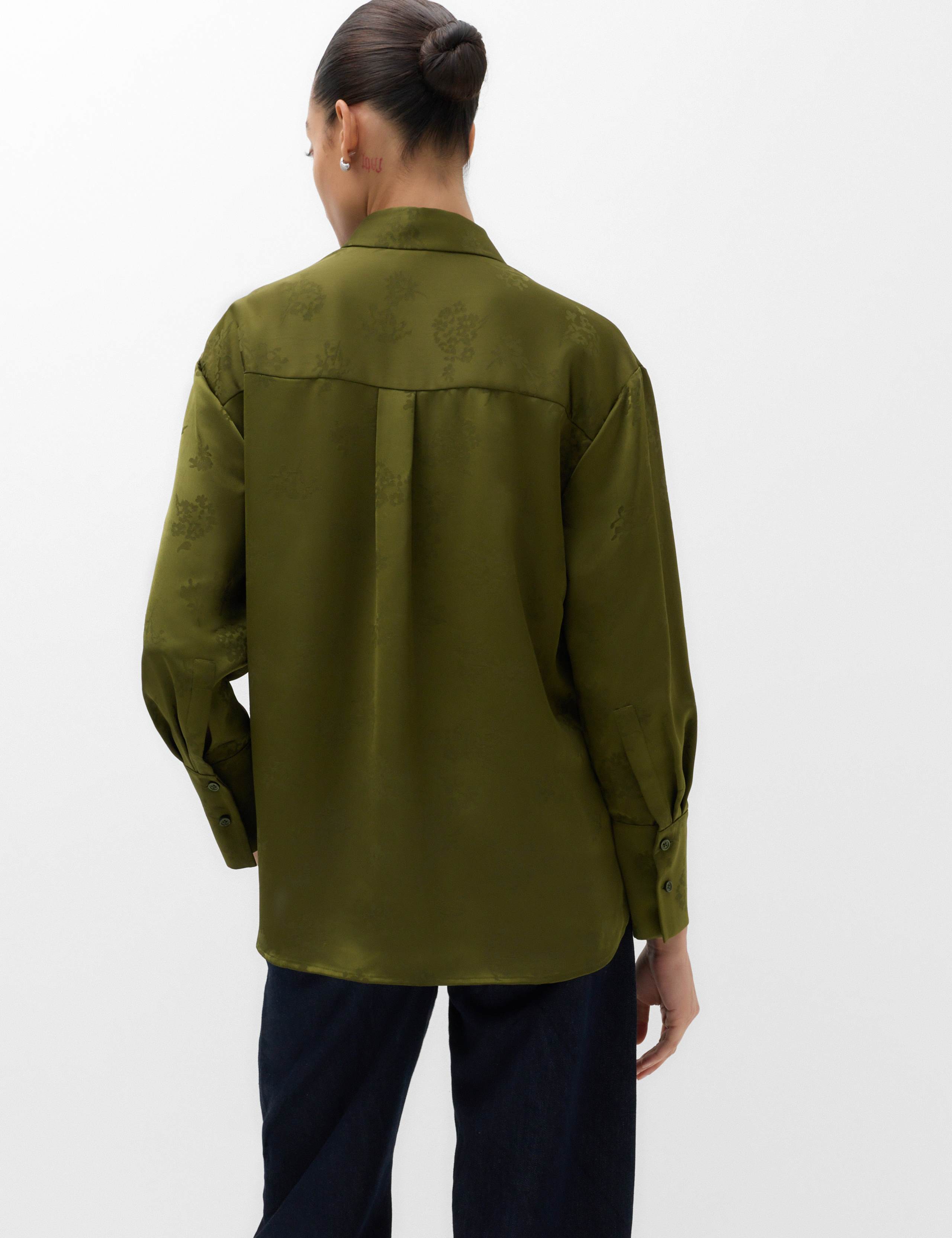 Satin Jacquard Utility Shirt 4 of 6