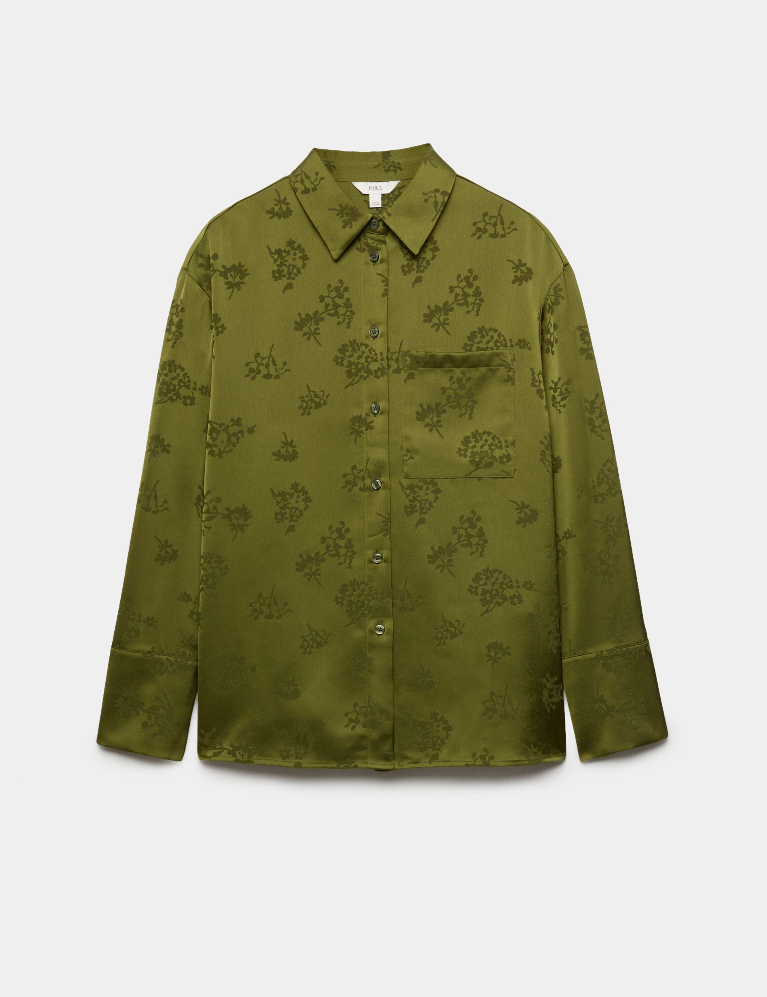 Satin Jacquard Utility Shirt 2 of 6