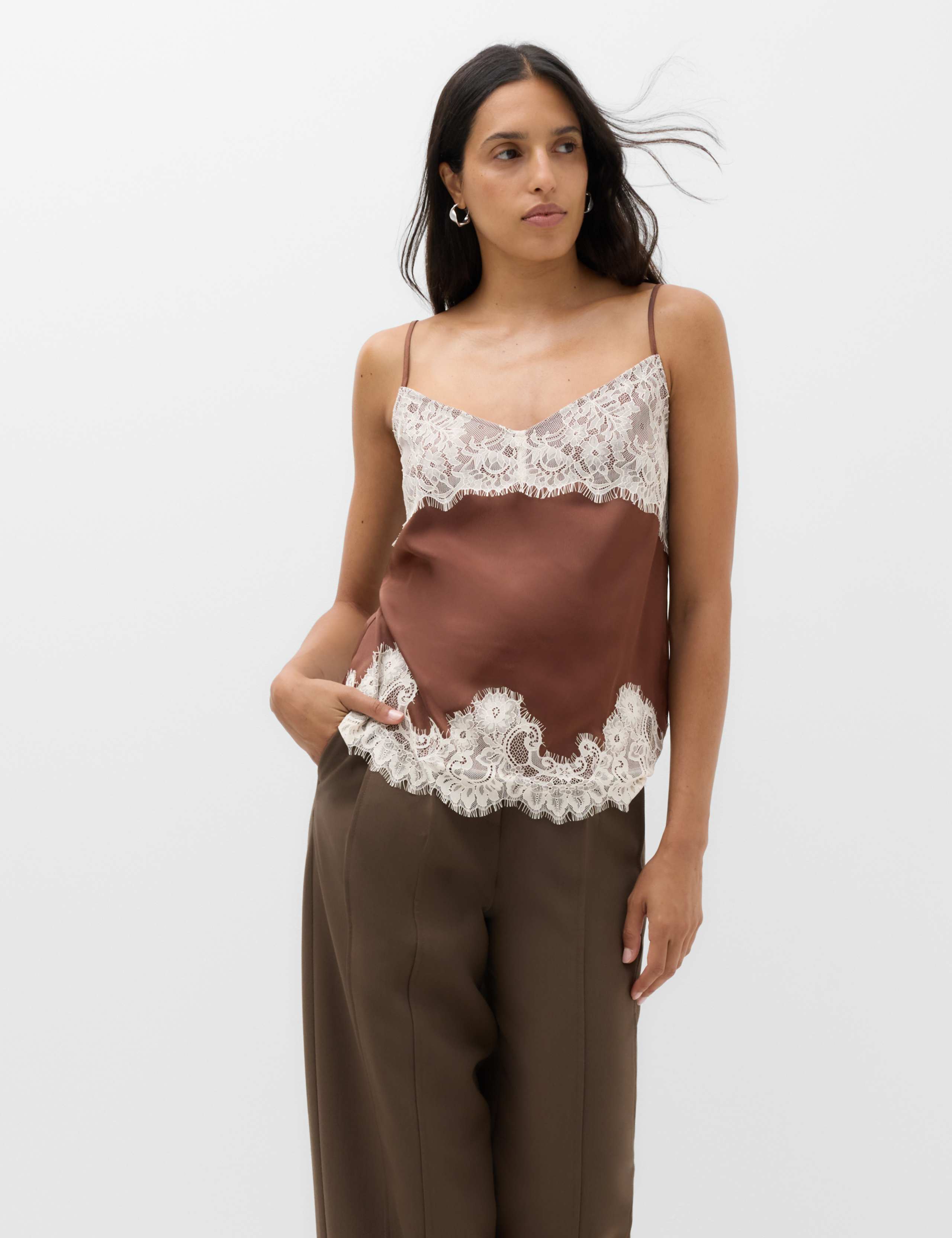 Longline Lace Insert Cami Top 5 of 6