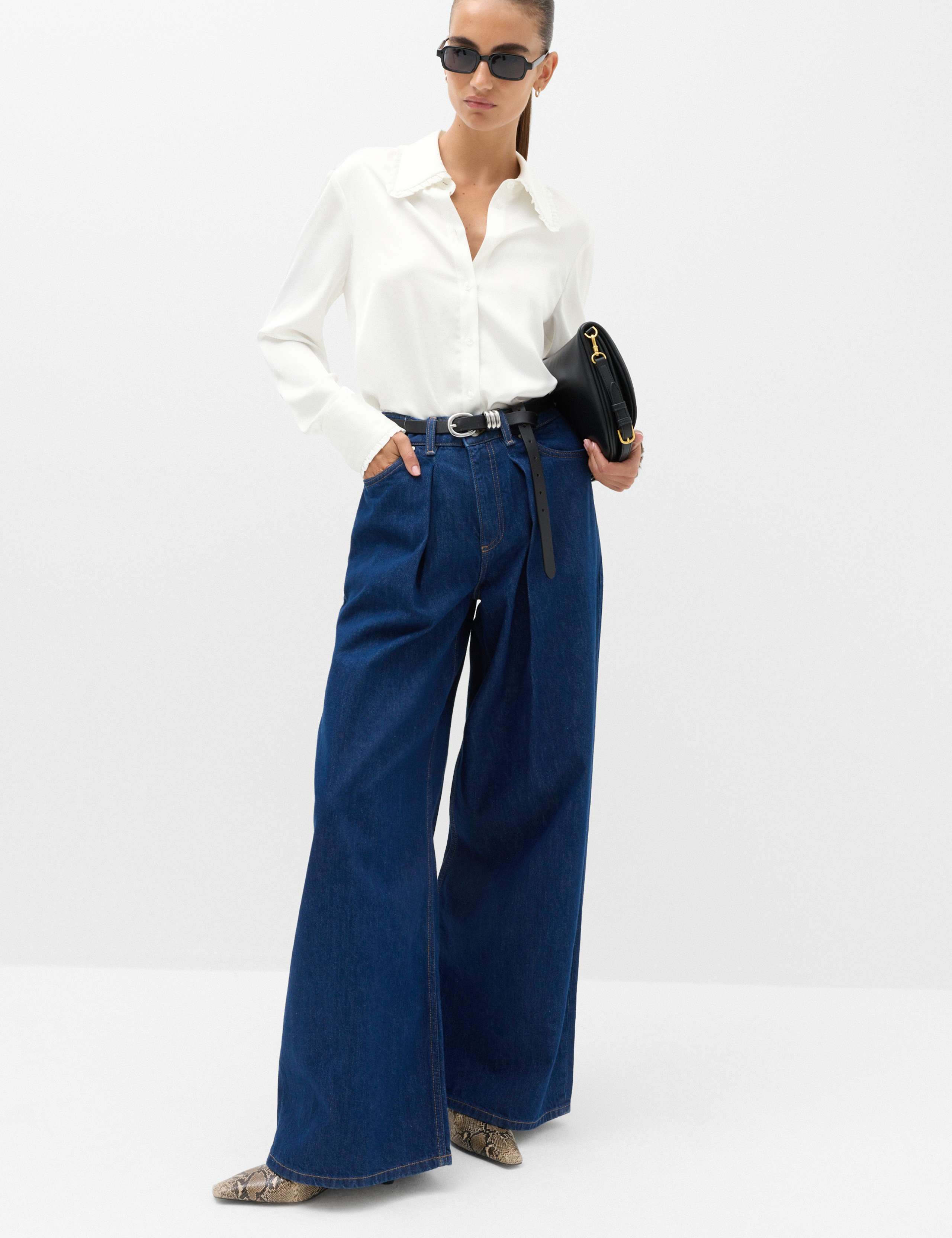 Satin Collared Frill Detail Shirt 6 of 6