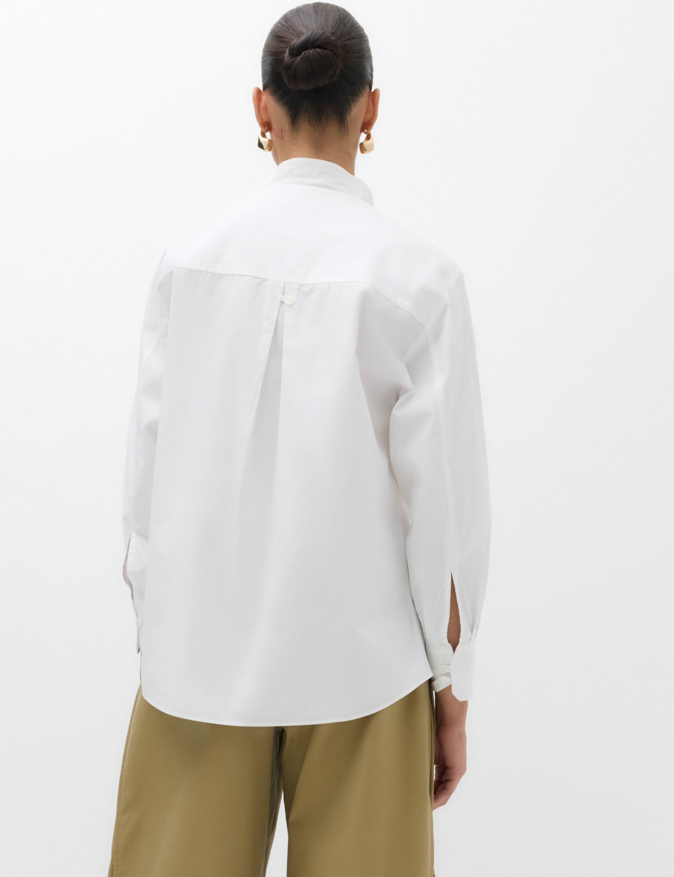 Petite Pure Cotton Frill Detail High Neck Shirt 4 of 6