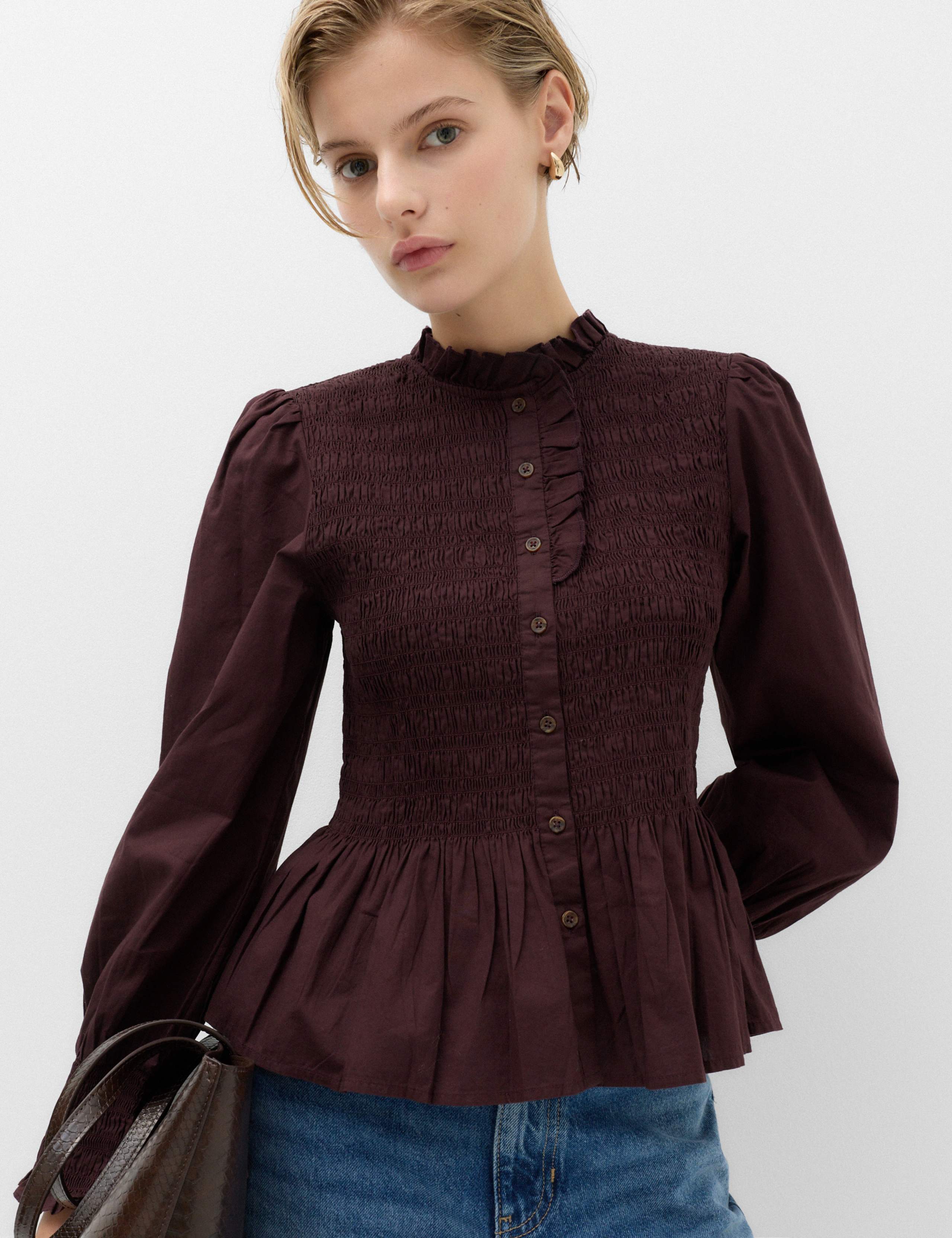 Pure Cotton Shirred Shirt 1 of 6