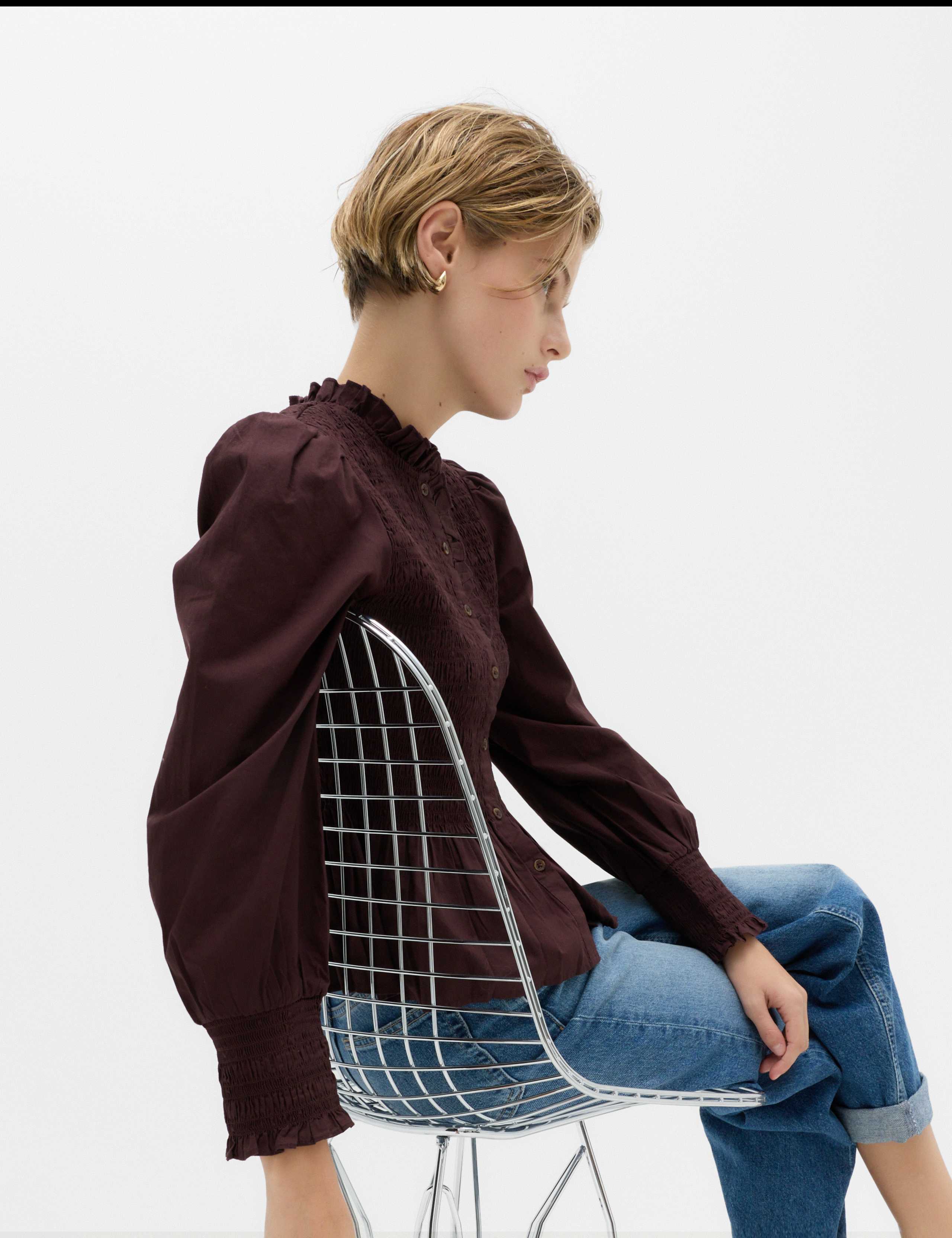 Pure Cotton Shirred Shirt 6 of 6