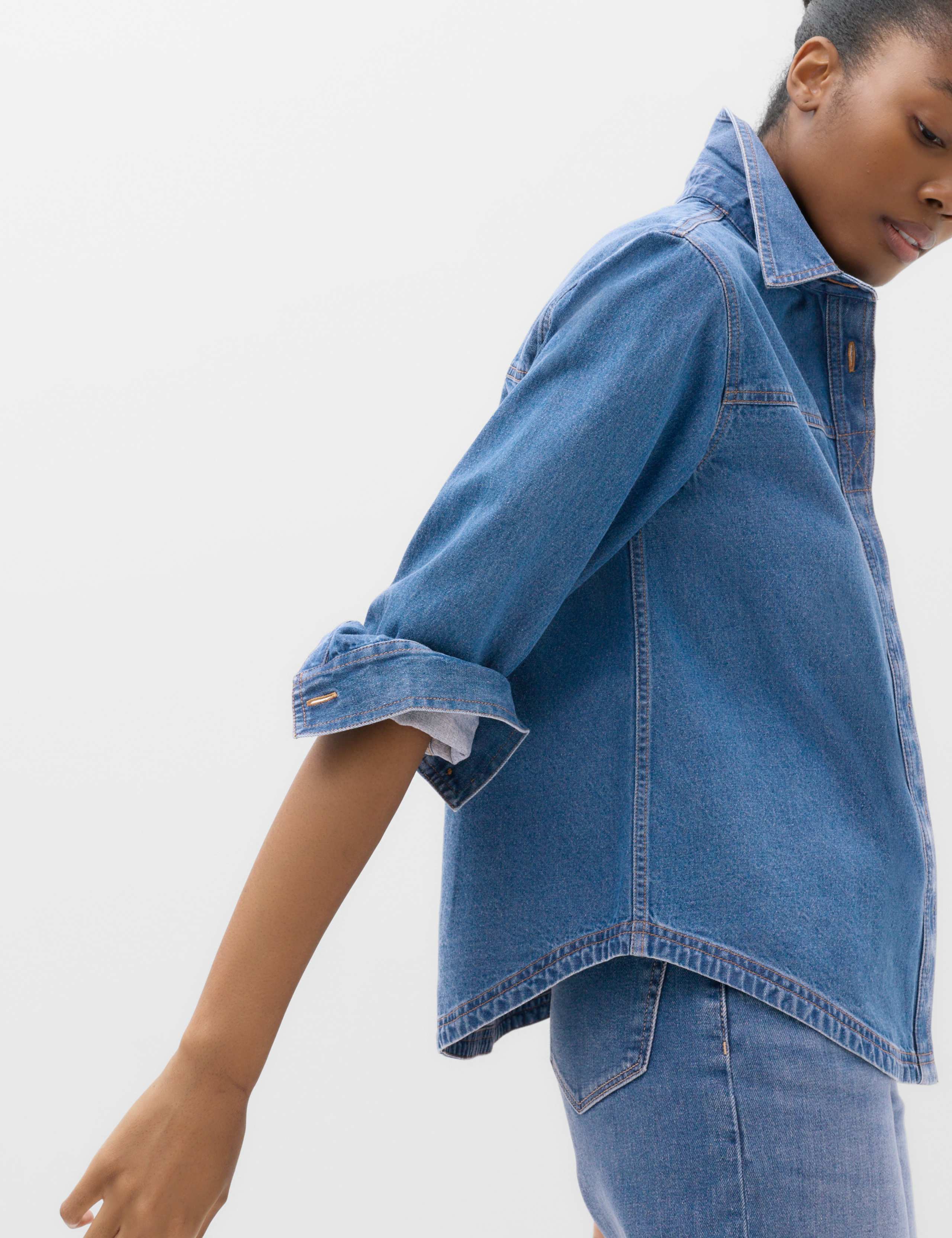 Pure Cotton Button Detail Collared Shirt 5 of 6