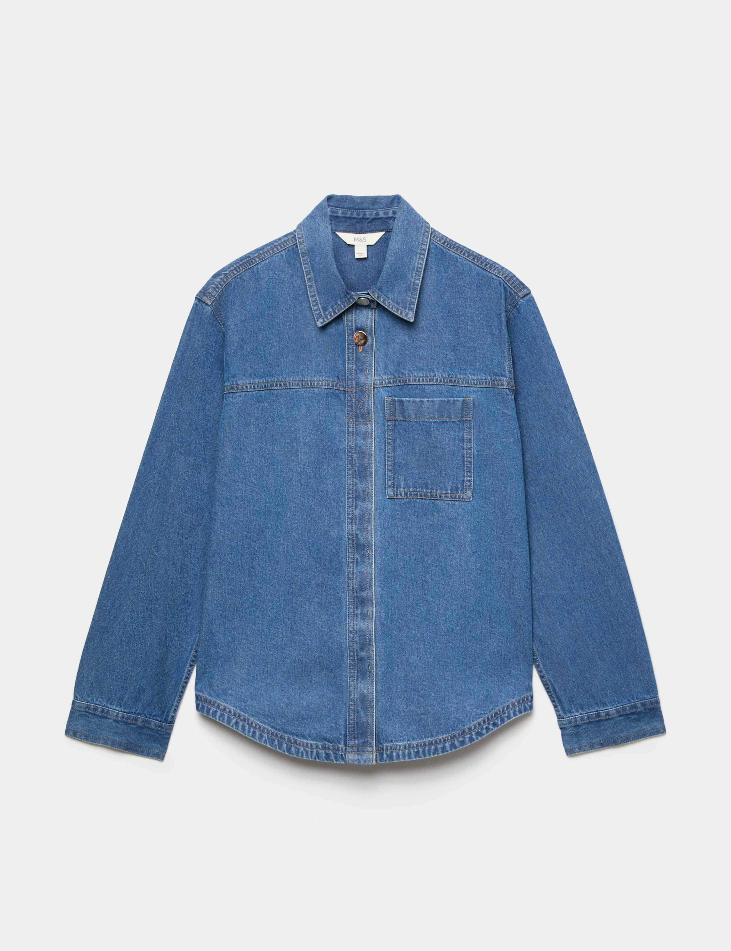 Pure Cotton Button Detail Collared Shirt 2 of 6