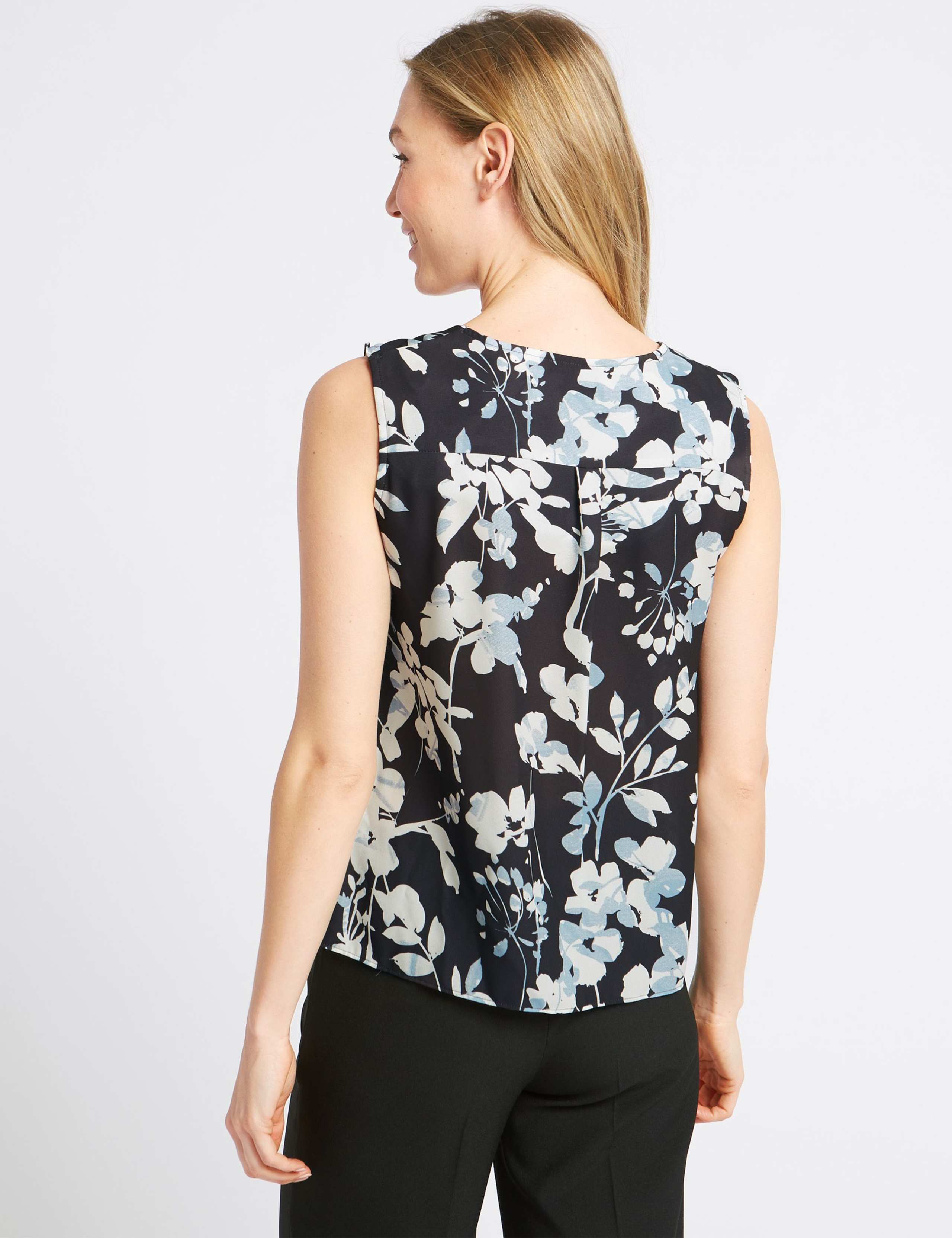 Floral Print Frill V-Neck Vest Top 4 of 5