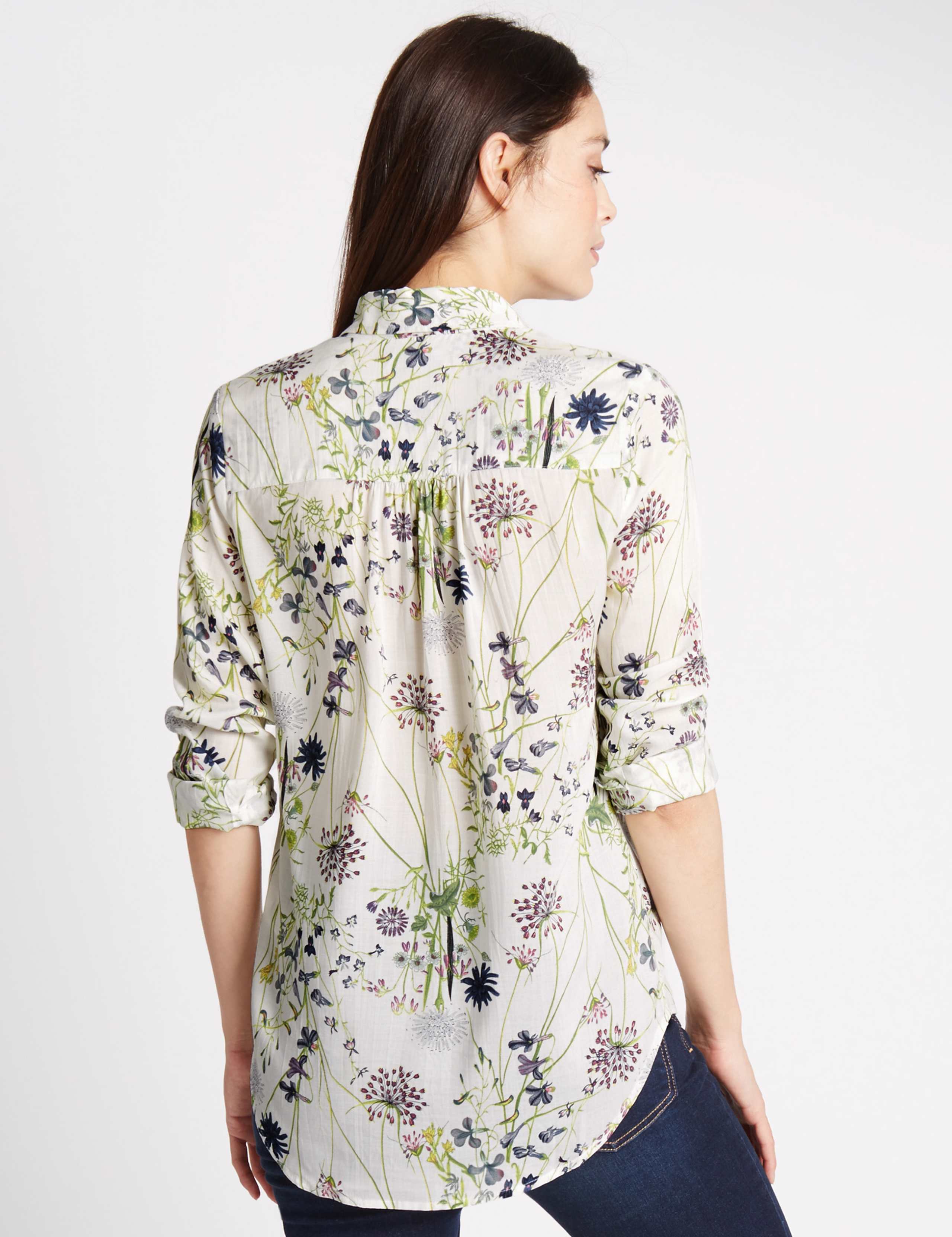 Pure Modal Floral Print Long Sleeve Shirt 3 of 4