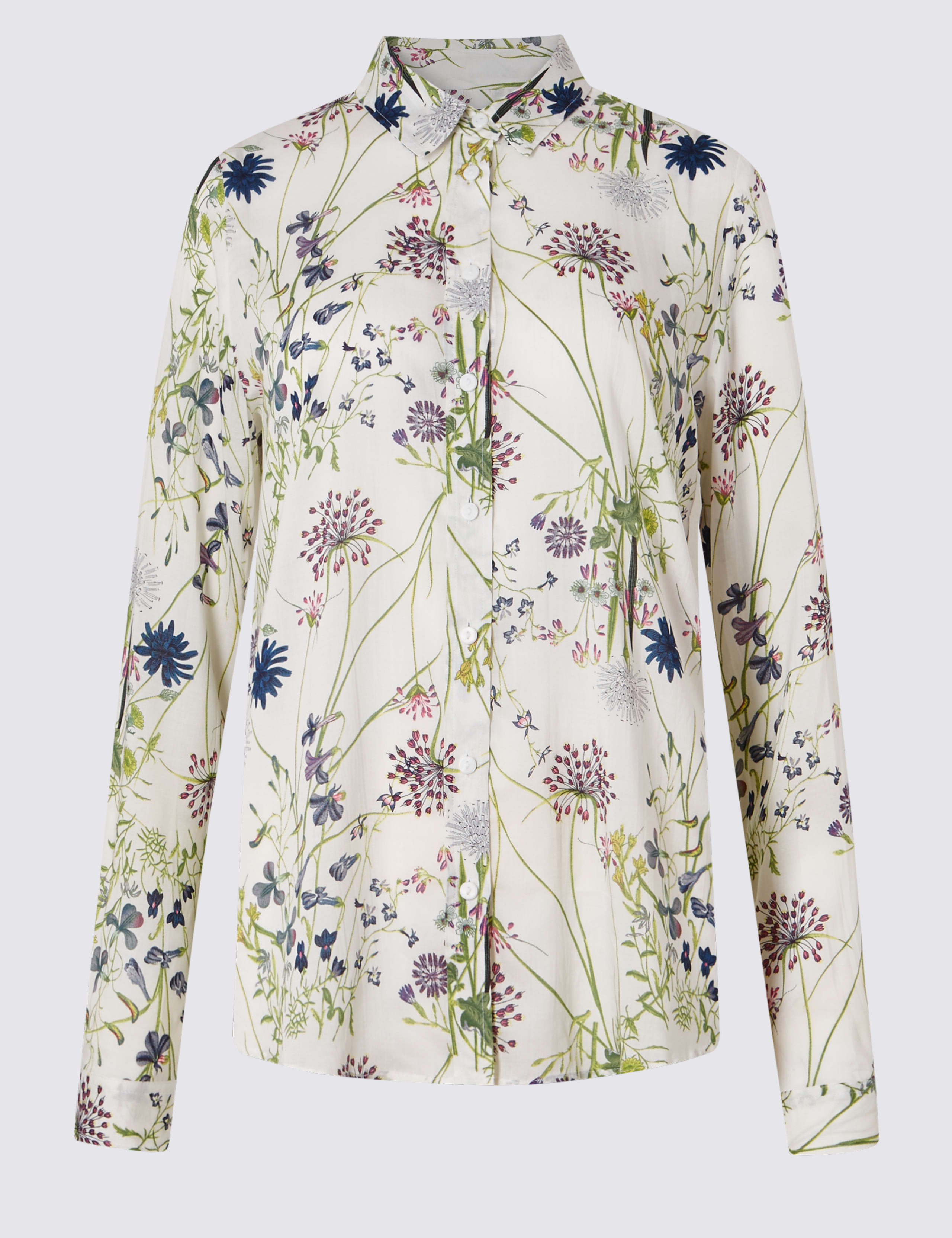 Pure Modal Floral Print Long Sleeve Shirt 2 of 4