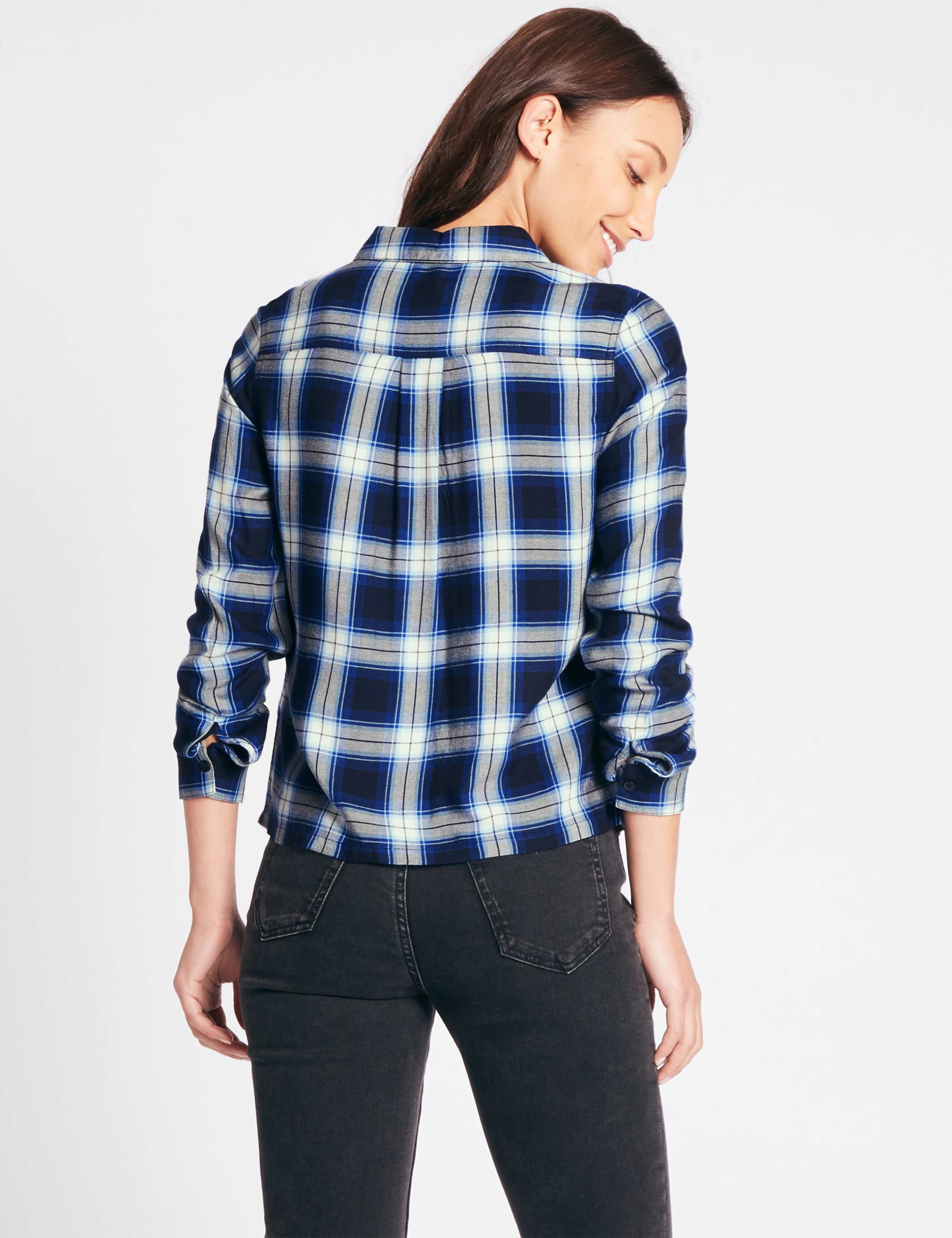 Checked Ruffle Long Sleeve Shirt 4 of 4