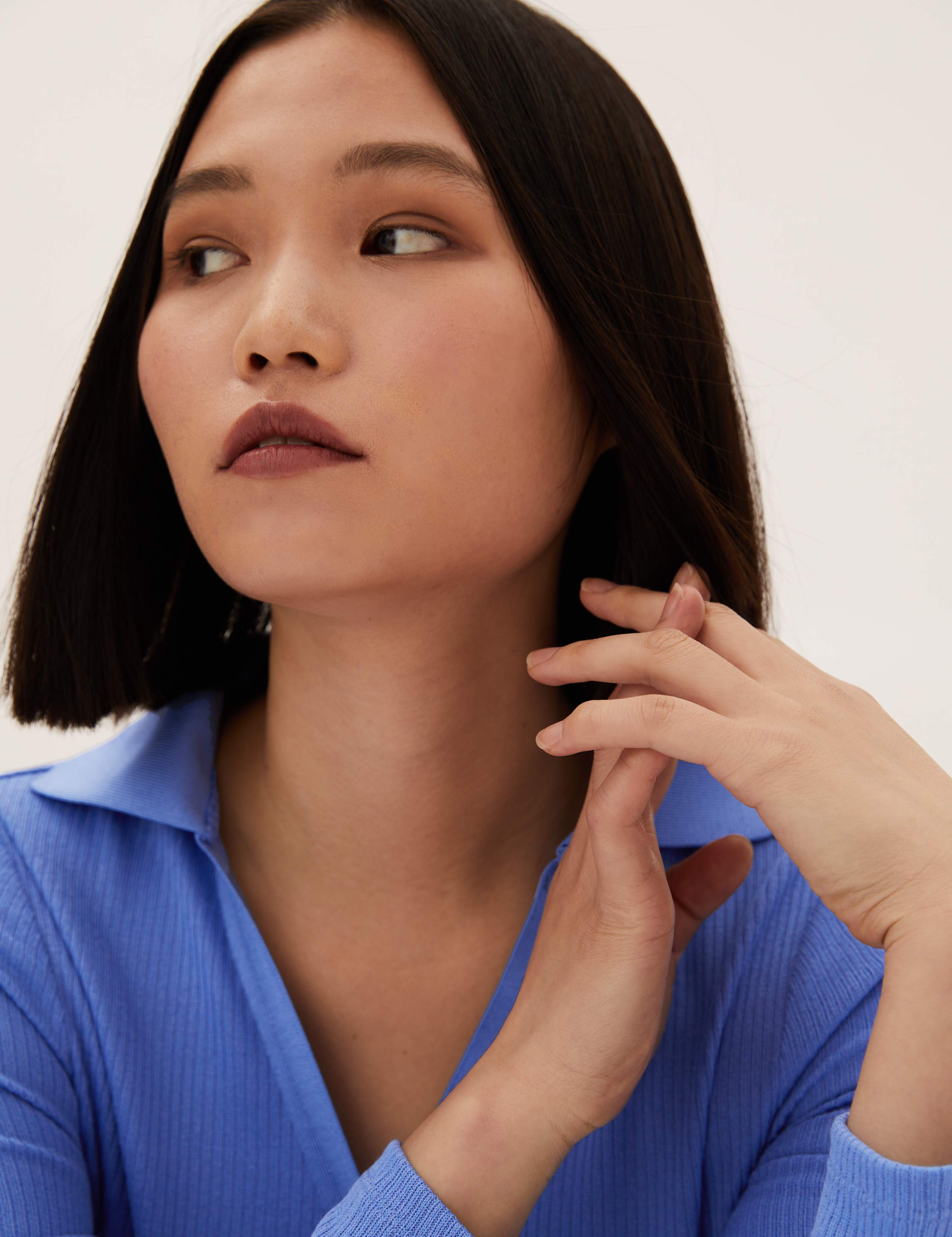 Jersey Ribbed Collared Regular Fit Top 2 of 3