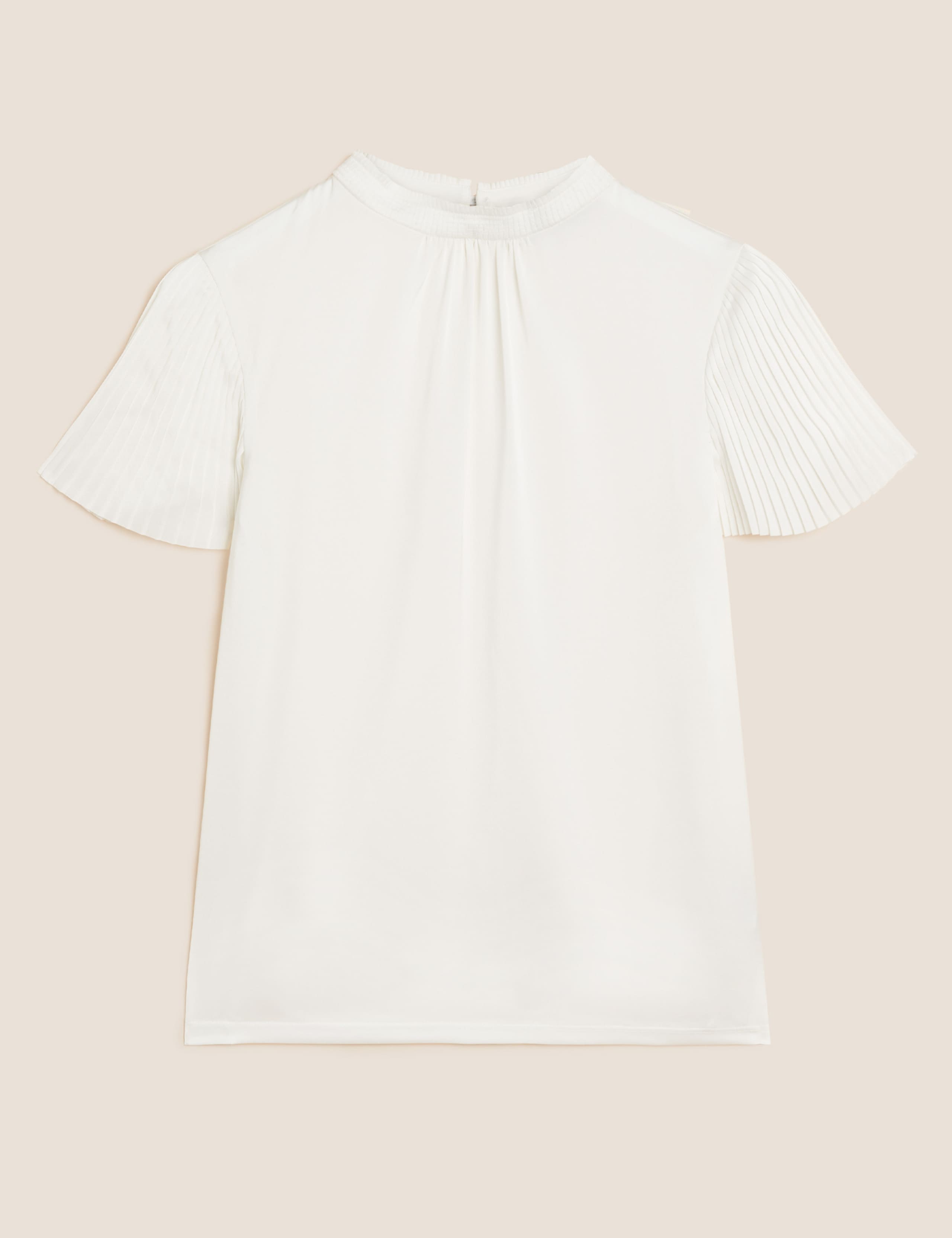 Jersey Plisse High Neck Regular Fit Top 2 of 6