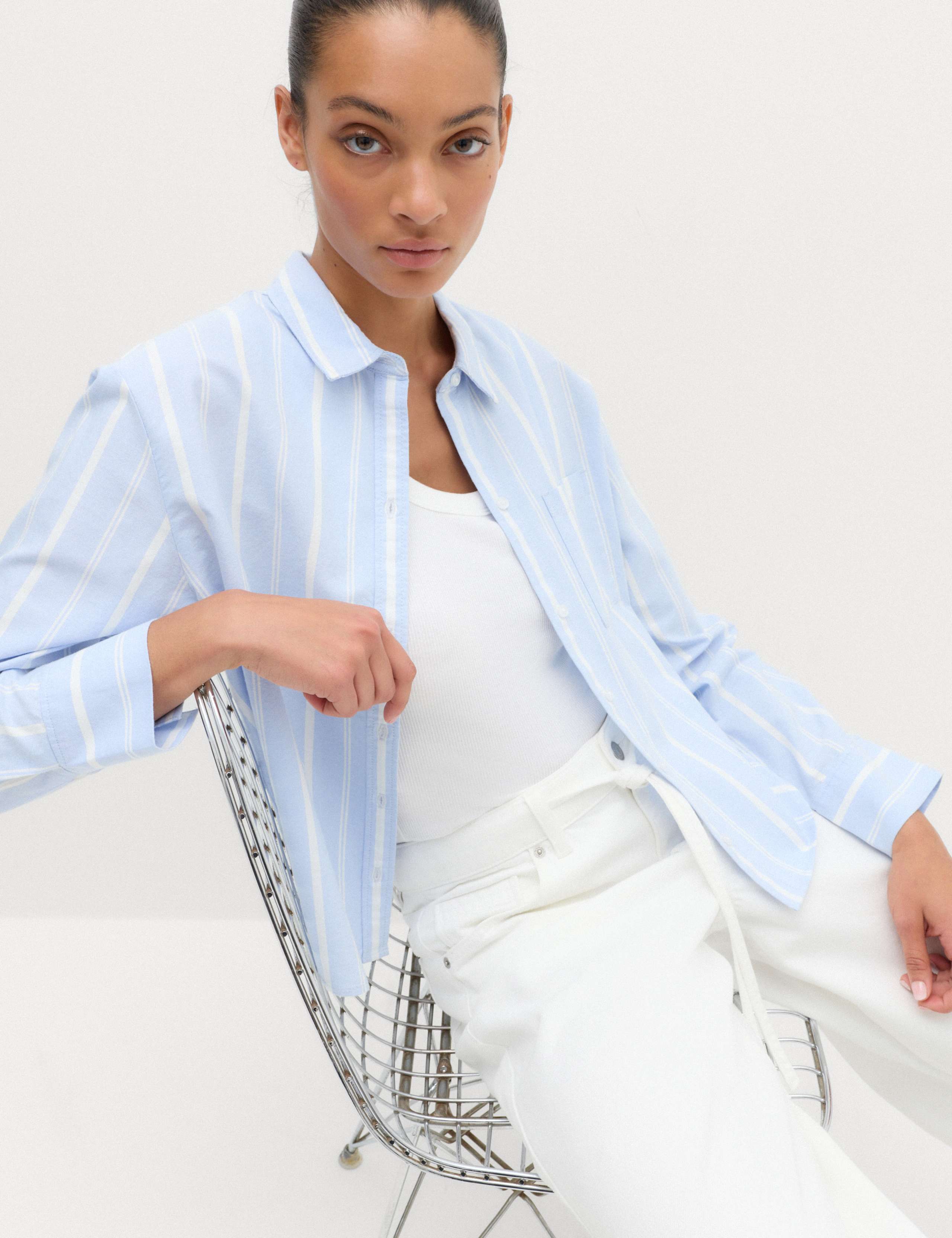 Pure Cotton Striped Oxford Shirt 5 of 5