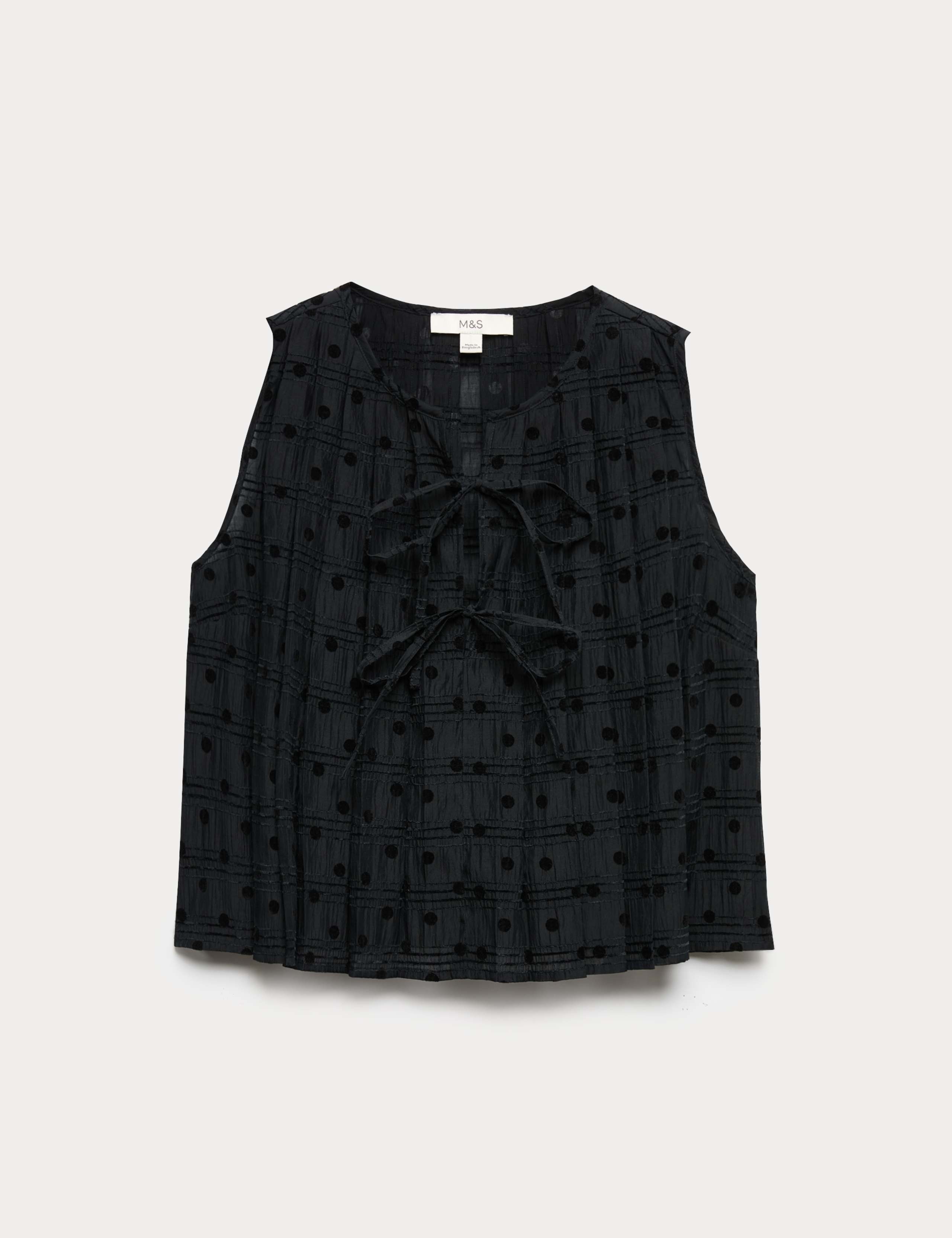 Lyocell Blend Polka Dot Tie Front Top 2 of 7
