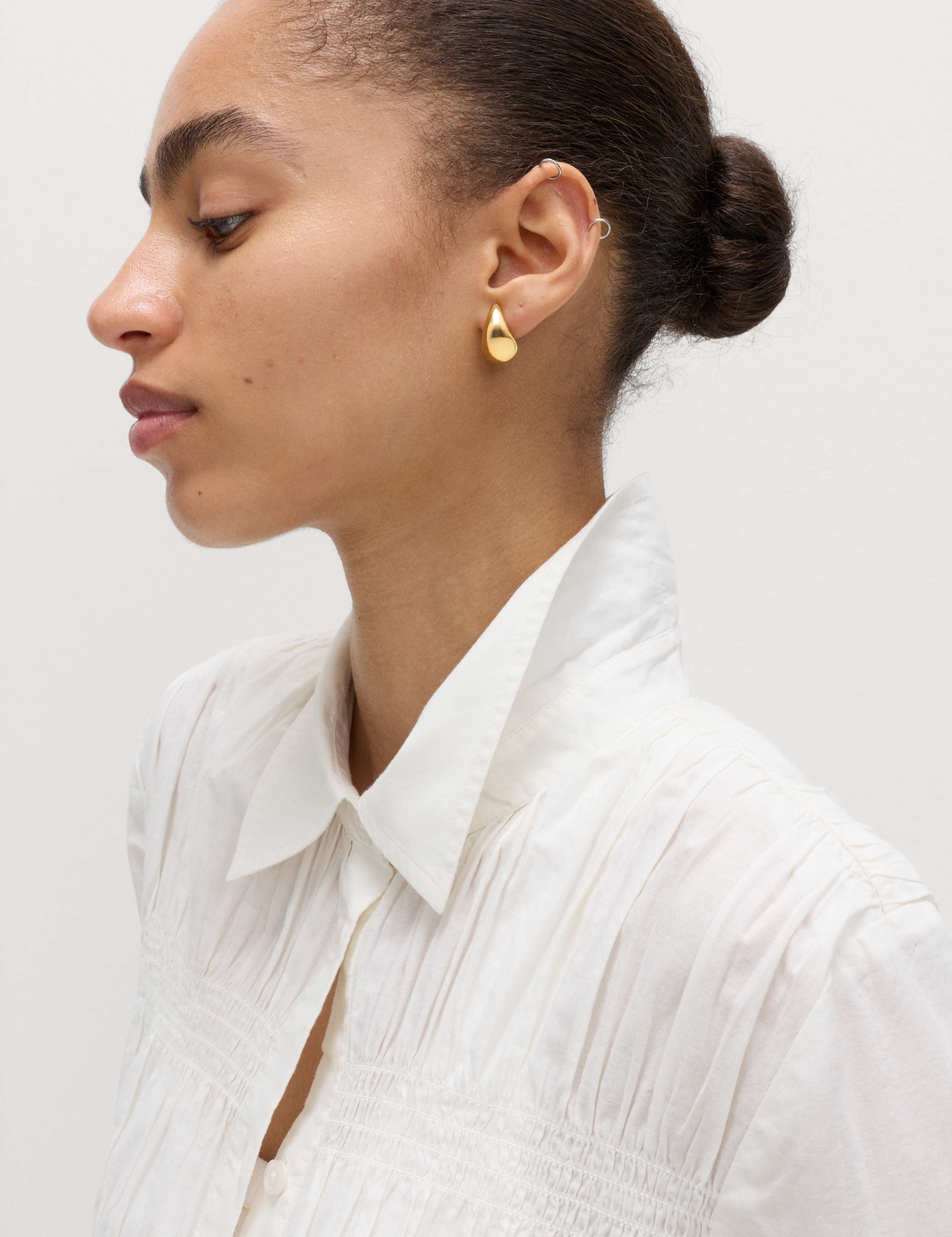 Pure Cotton Shirred Collared Shirt 3 of 4