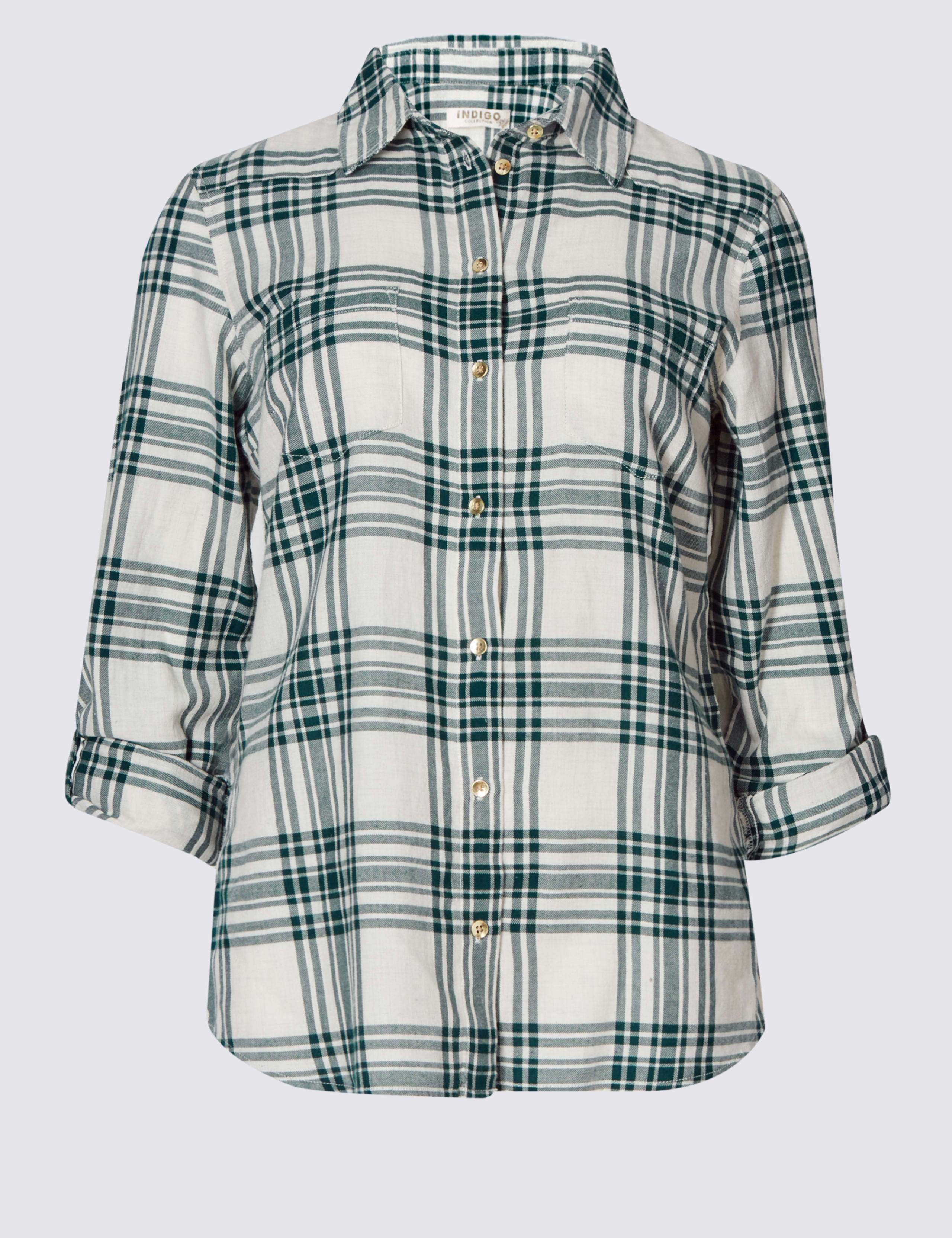 Pure Cotton Checked Long Sleeve Shirt 2 of 4