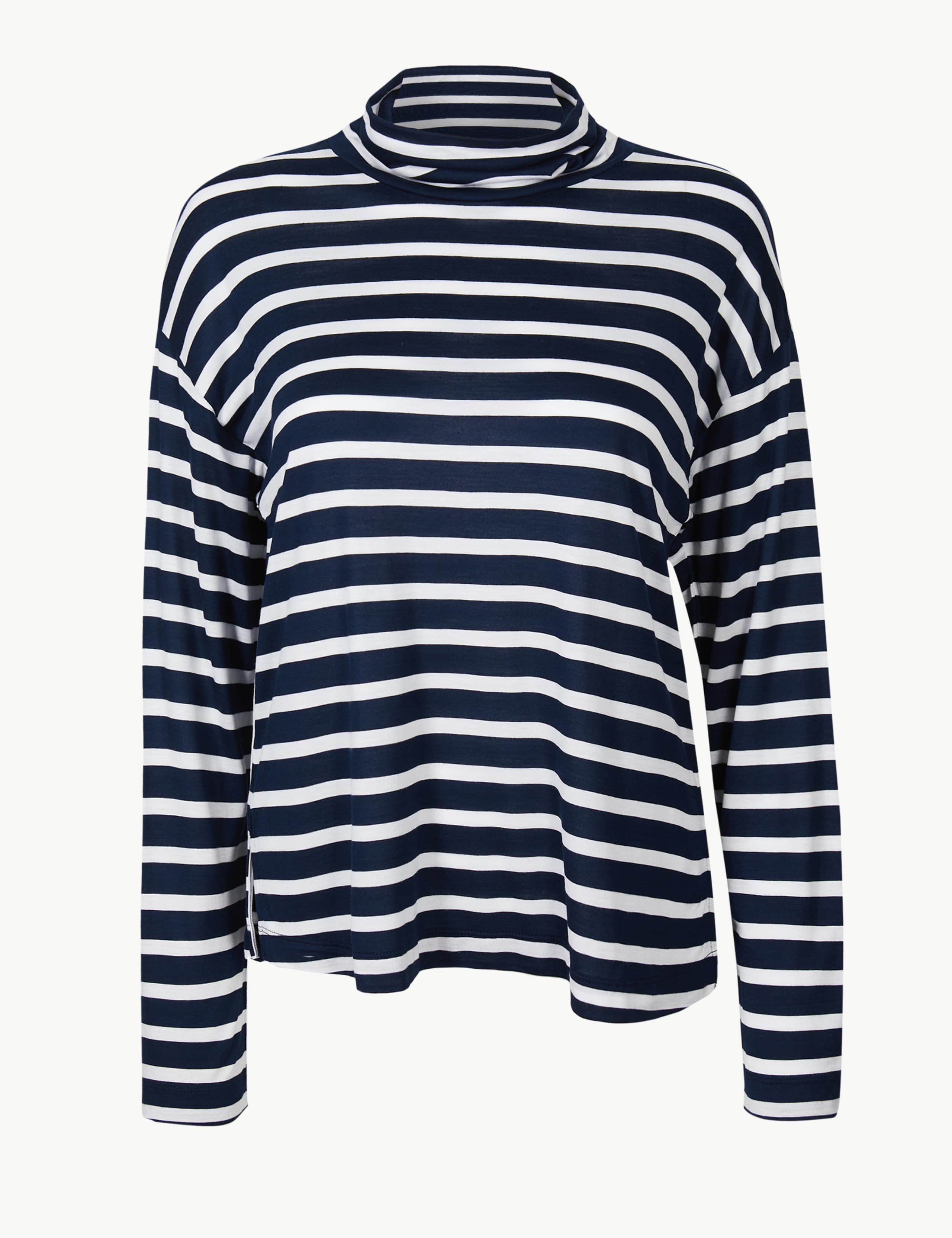 Striped Turtle Neck Long Sleeve T-Shirt 2 of 4