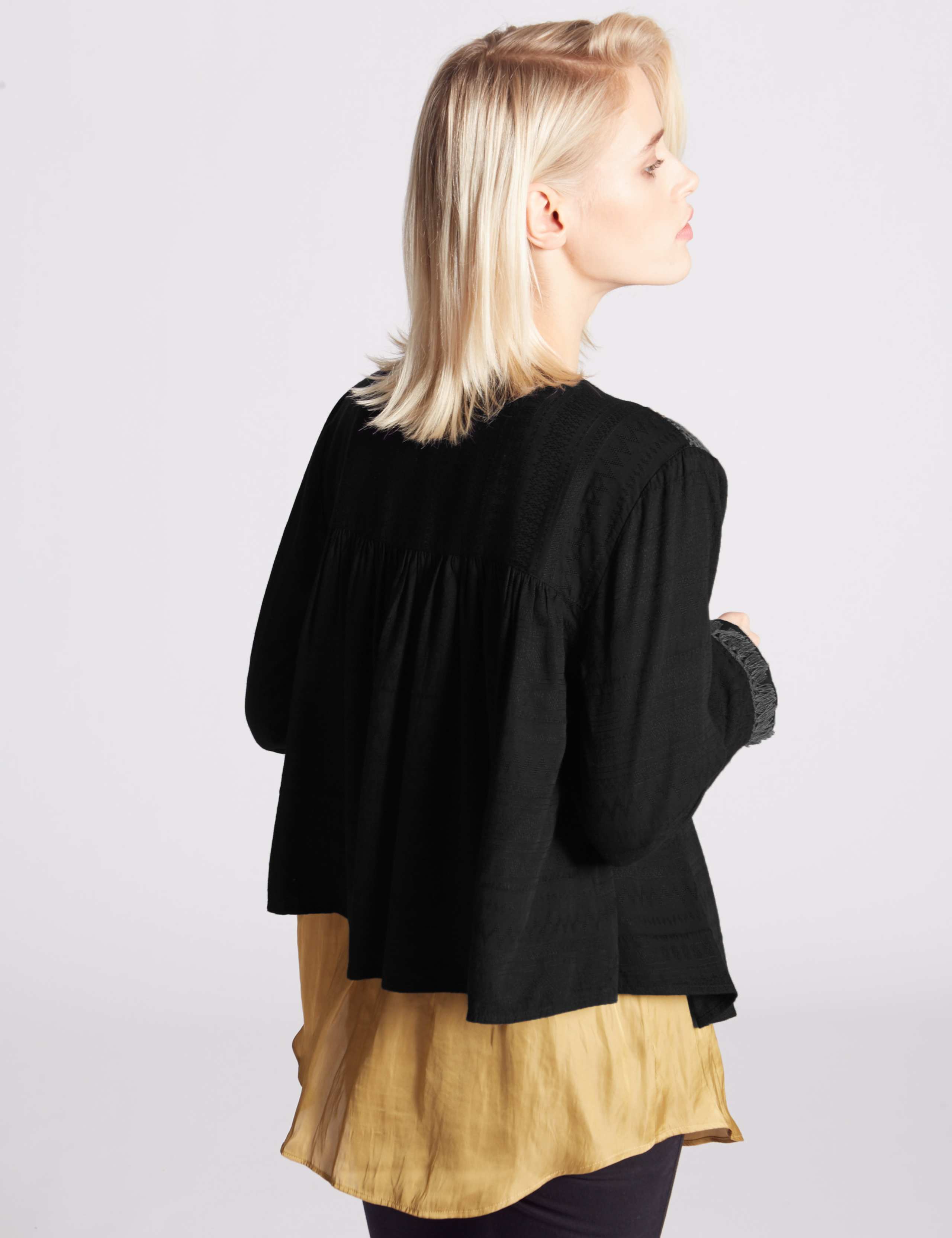 Long Sleeve Tassel Kimono Blouse 3 of 4