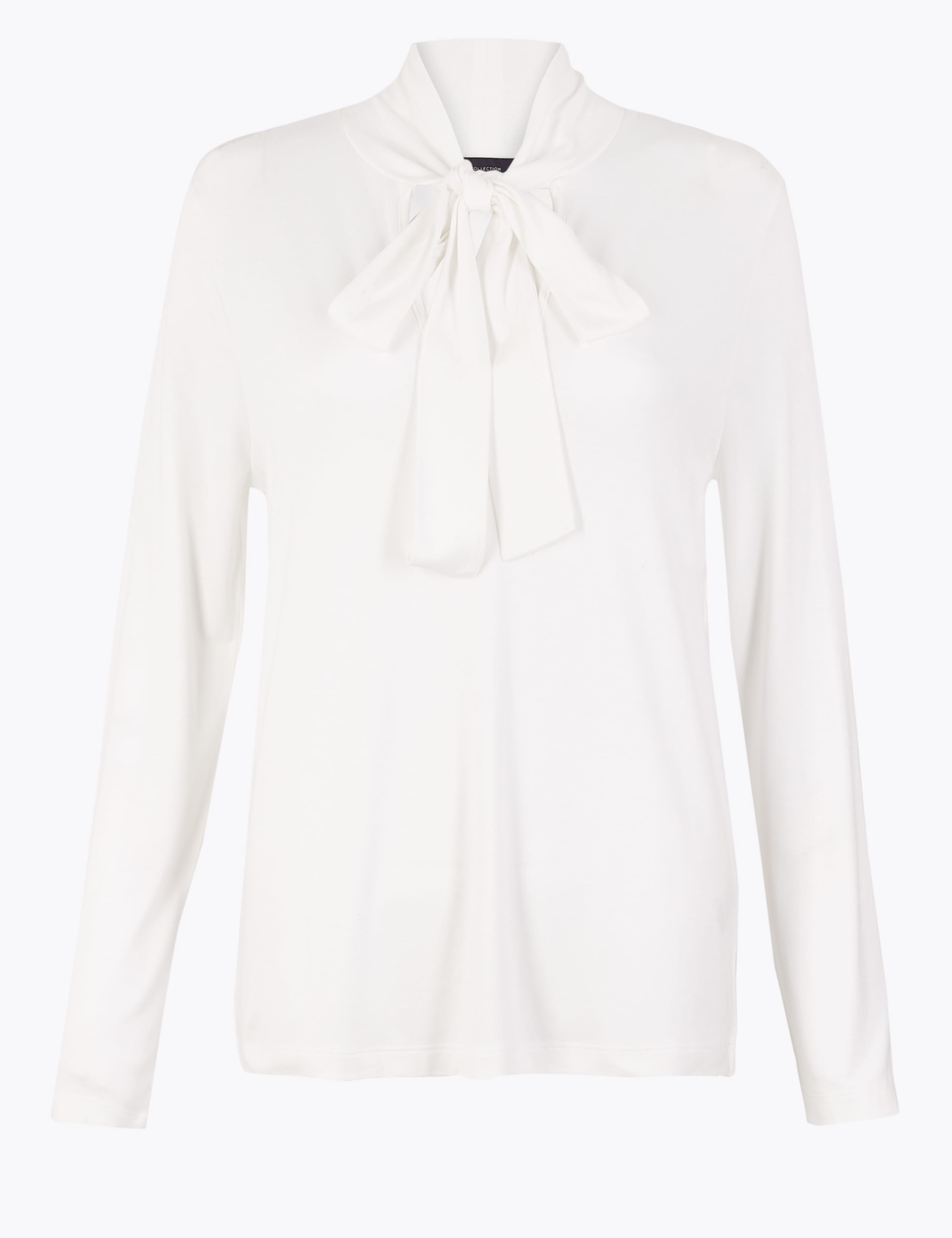 Fitted Tie Neck Long Sleeve Top 2 of 4