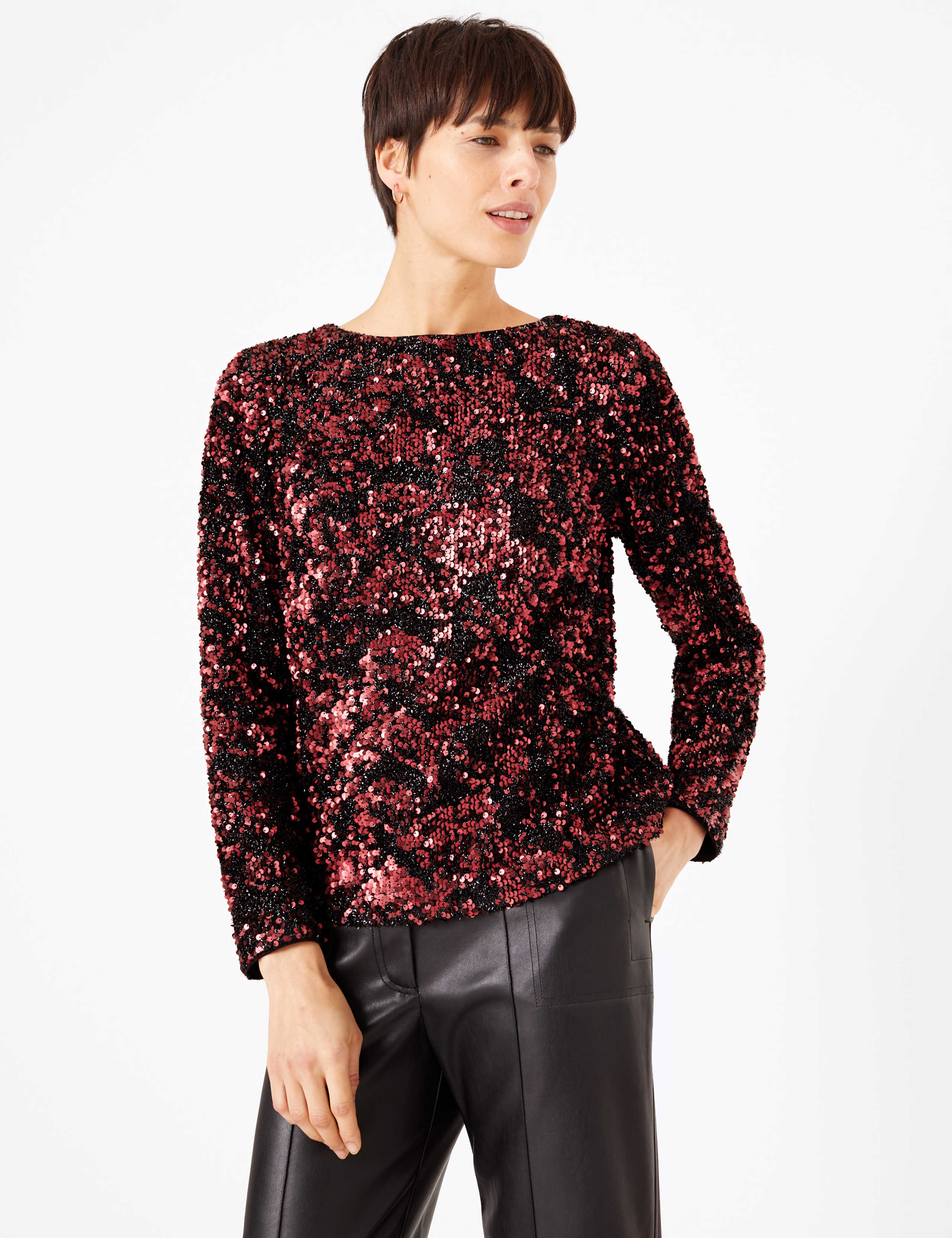 Sequin Long Sleeve Top 3 of 4