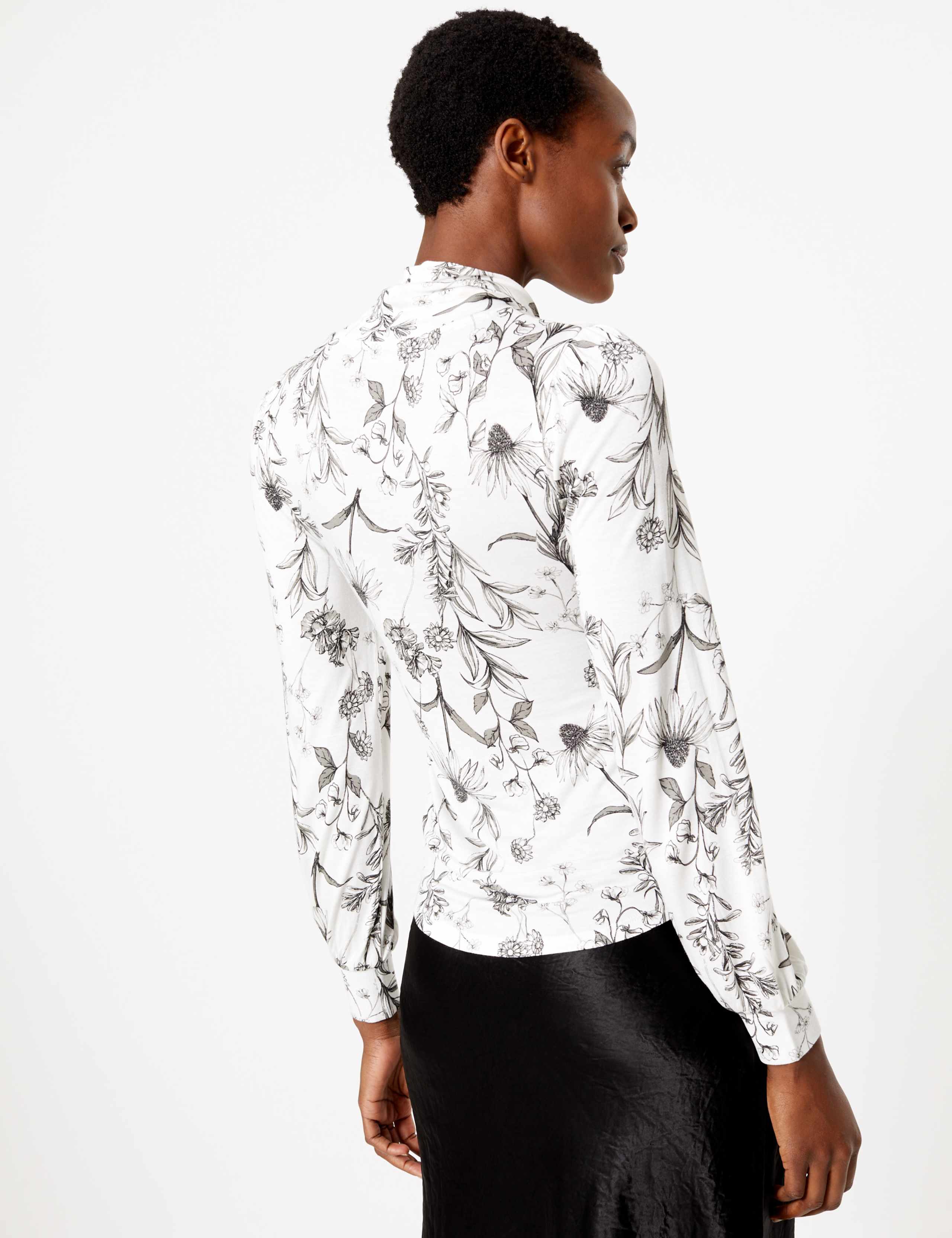 Floral Print Fitted Long Sleeve Top 4 of 5