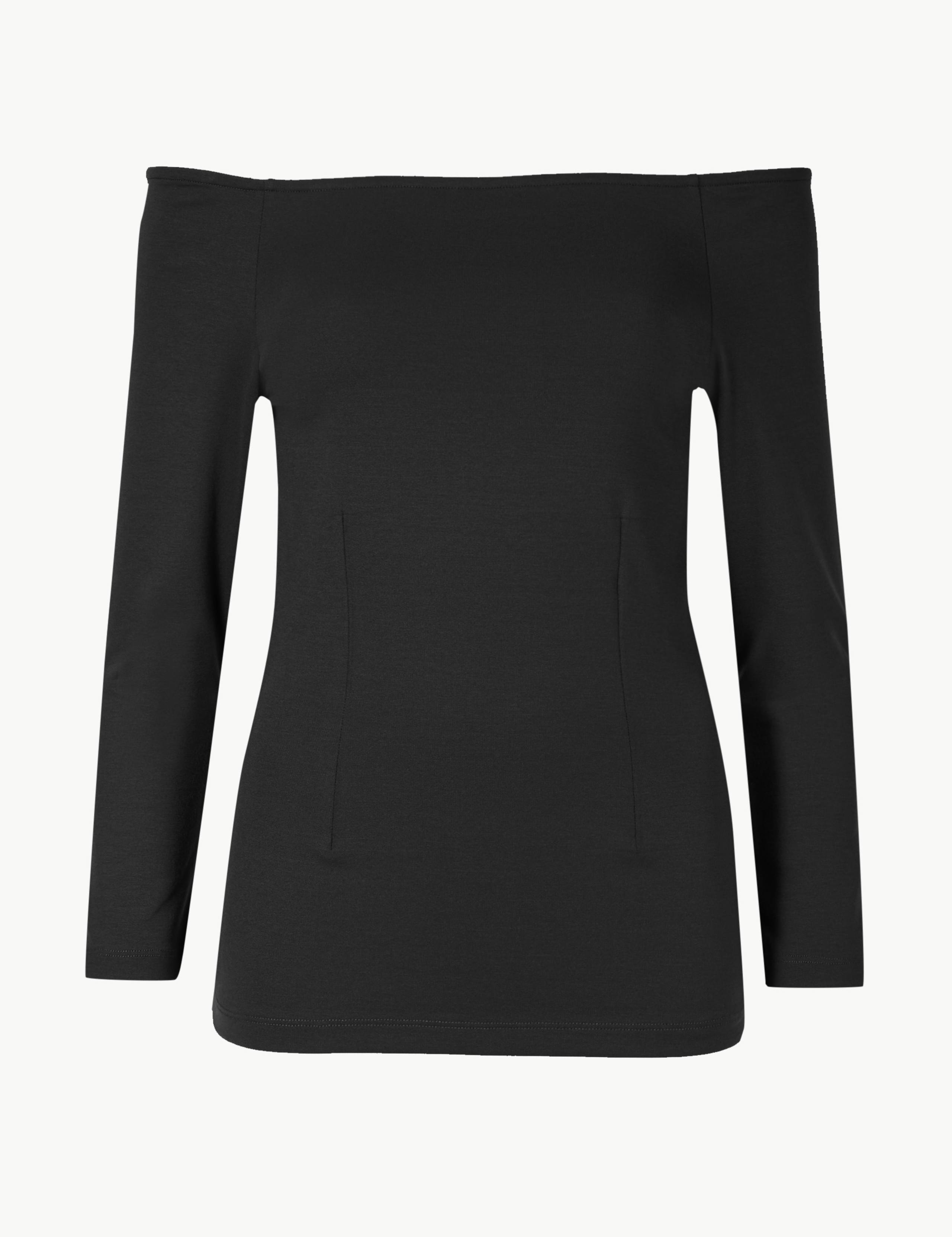 3/4 Sleeve Bardot Top 2 of 4