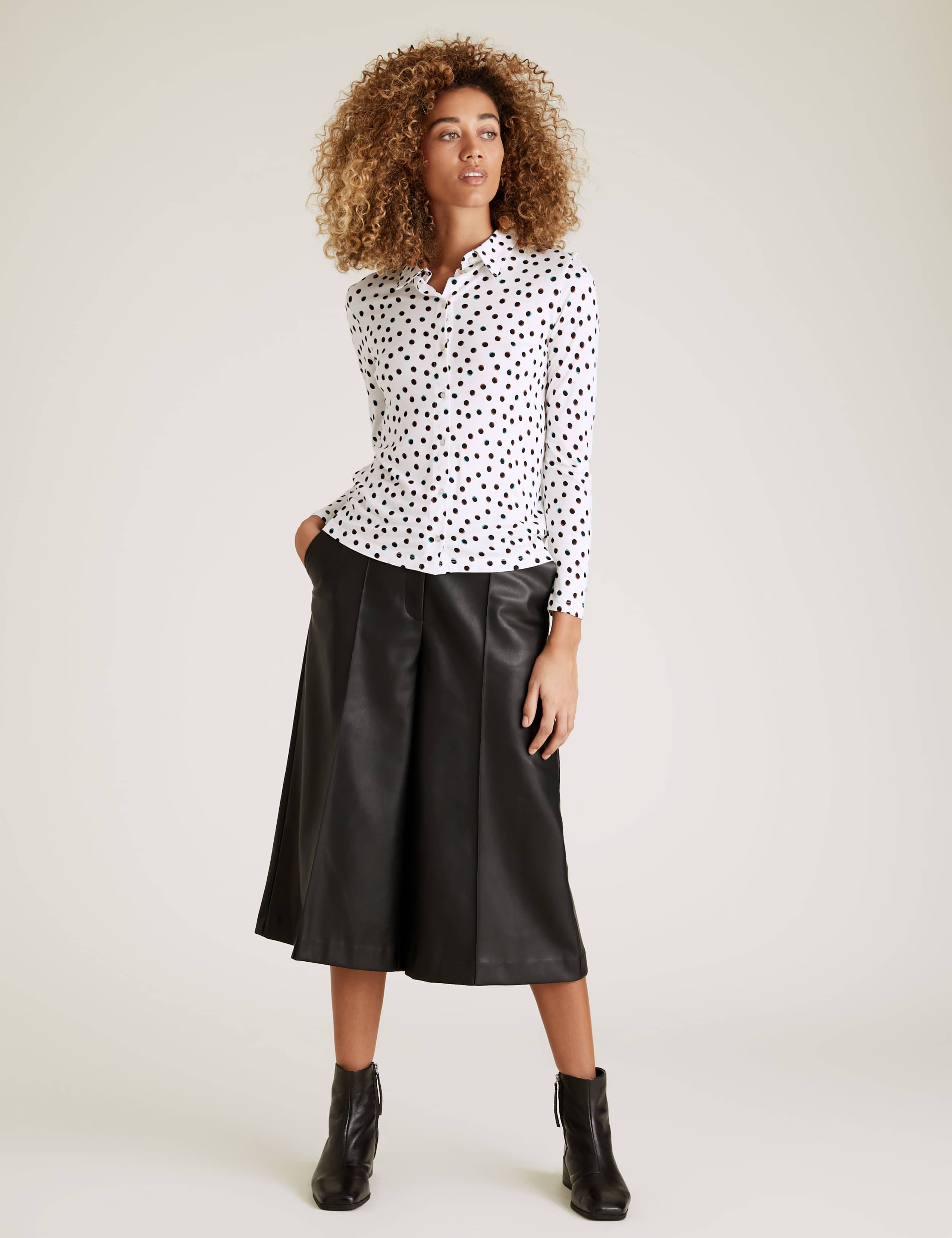 Jersey Polka Dot Long Sleeve Shirt 3 of 5