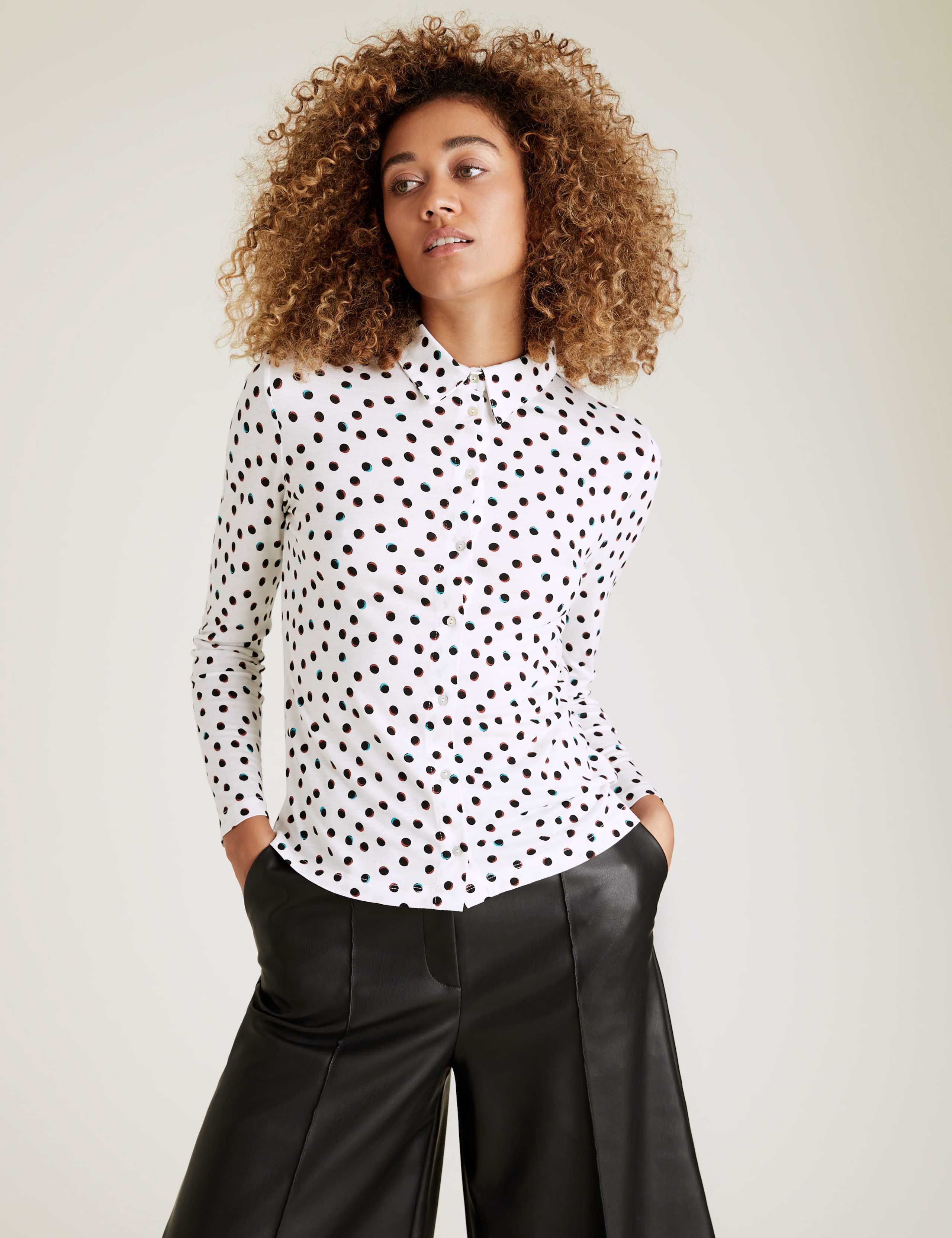 Jersey Polka Dot Long Sleeve Shirt 4 of 5