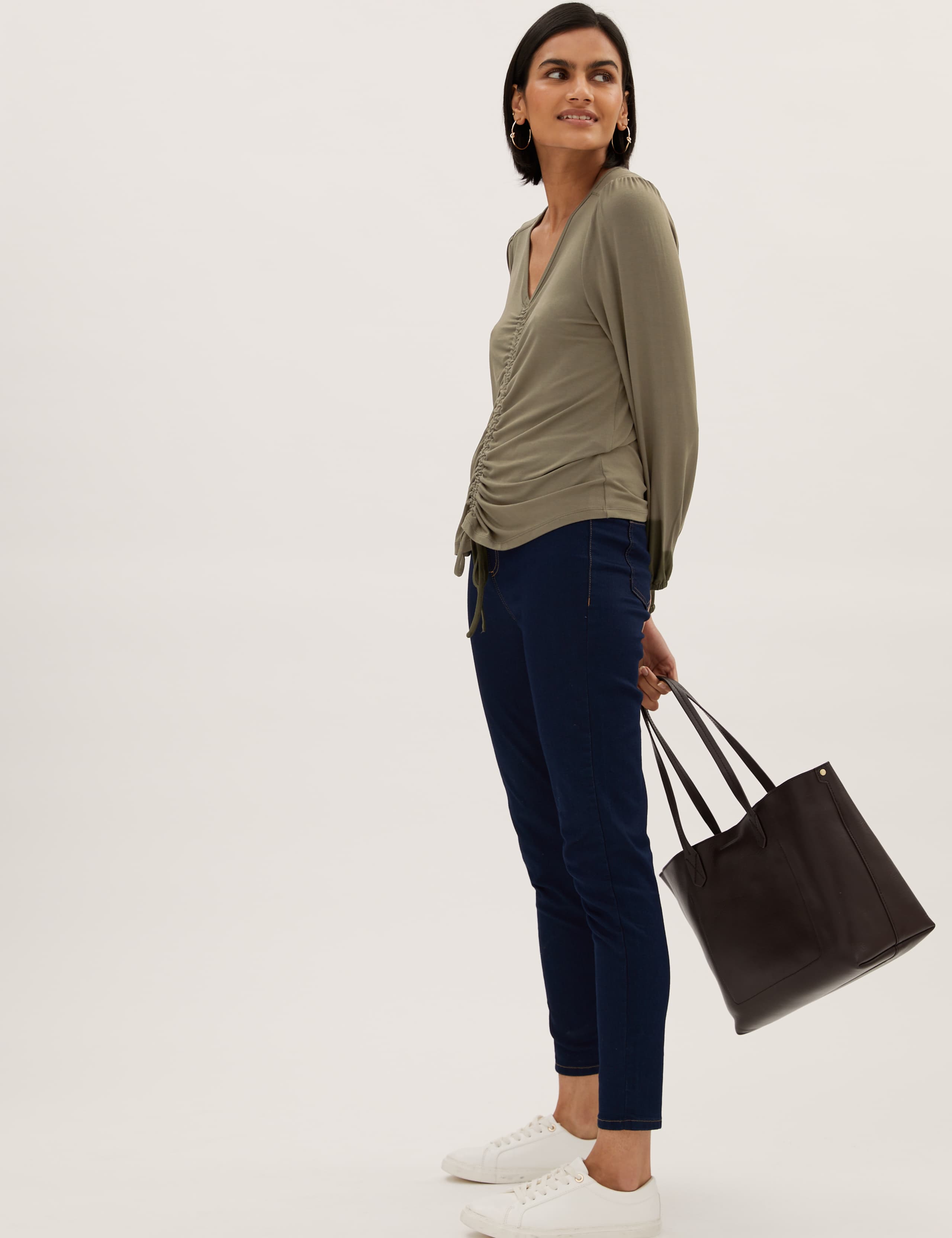 V-Neck Ruched Long Sleeve Top 3 of 6