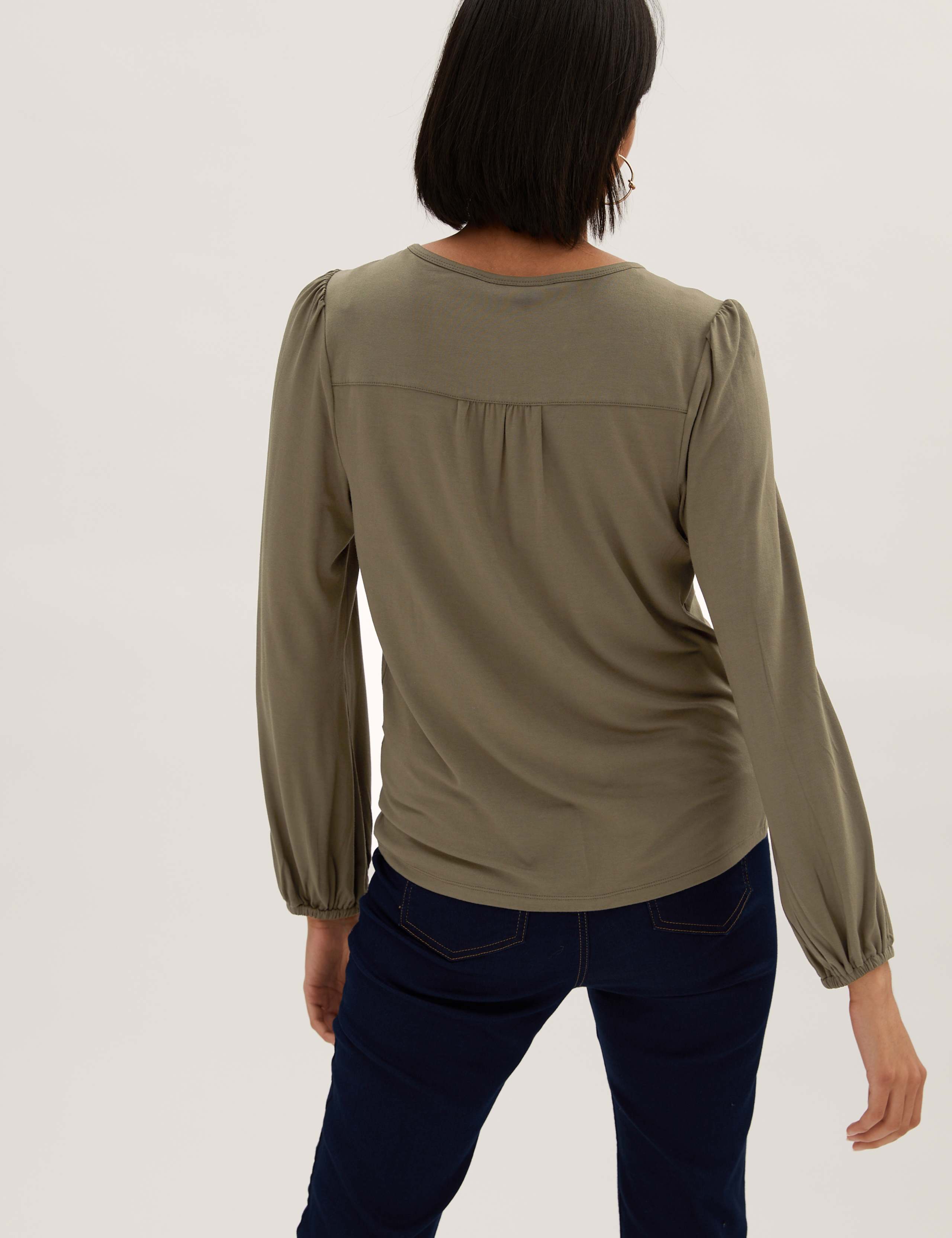 V-Neck Ruched Long Sleeve Top 4 of 6