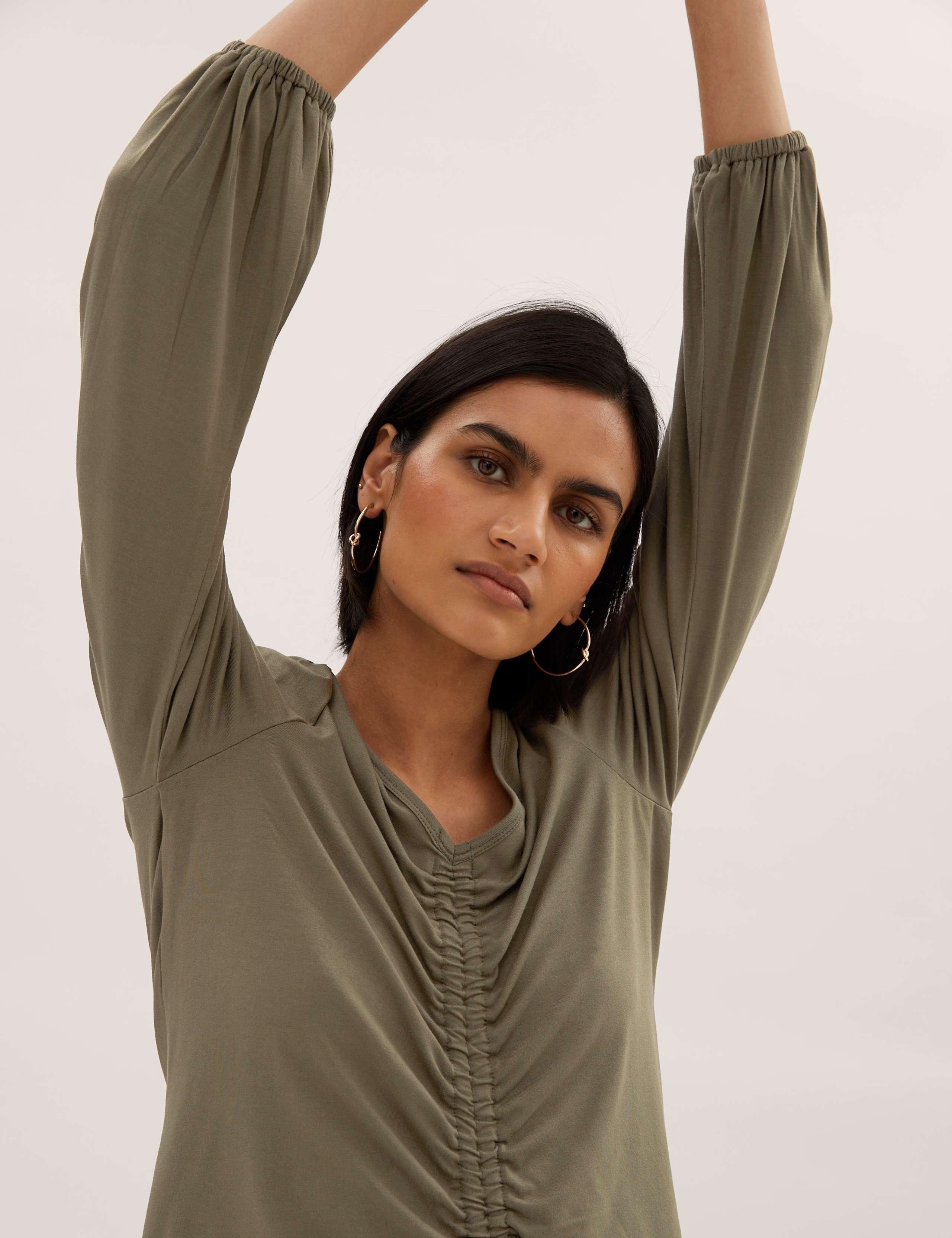 V-Neck Ruched Long Sleeve Top 6 of 6