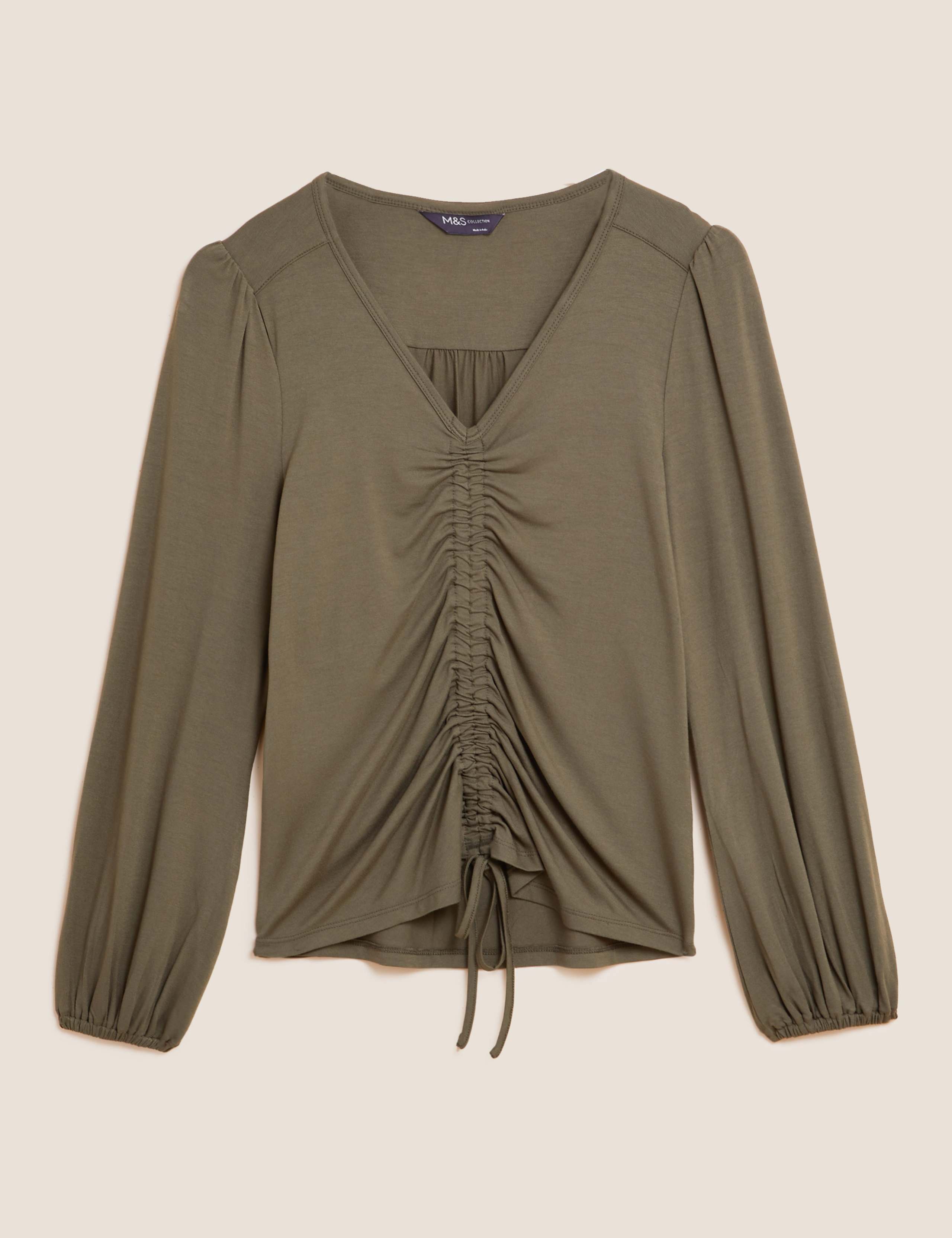 V-Neck Ruched Long Sleeve Top 2 of 6