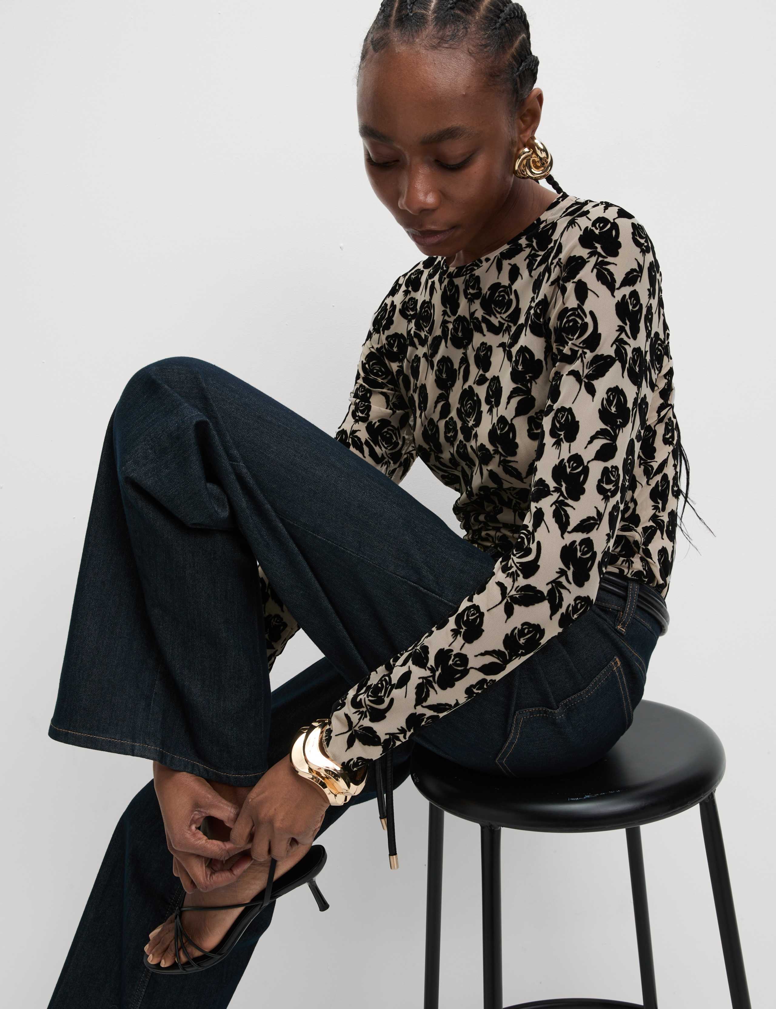 Printed Mesh Jersey Top 5 of 5