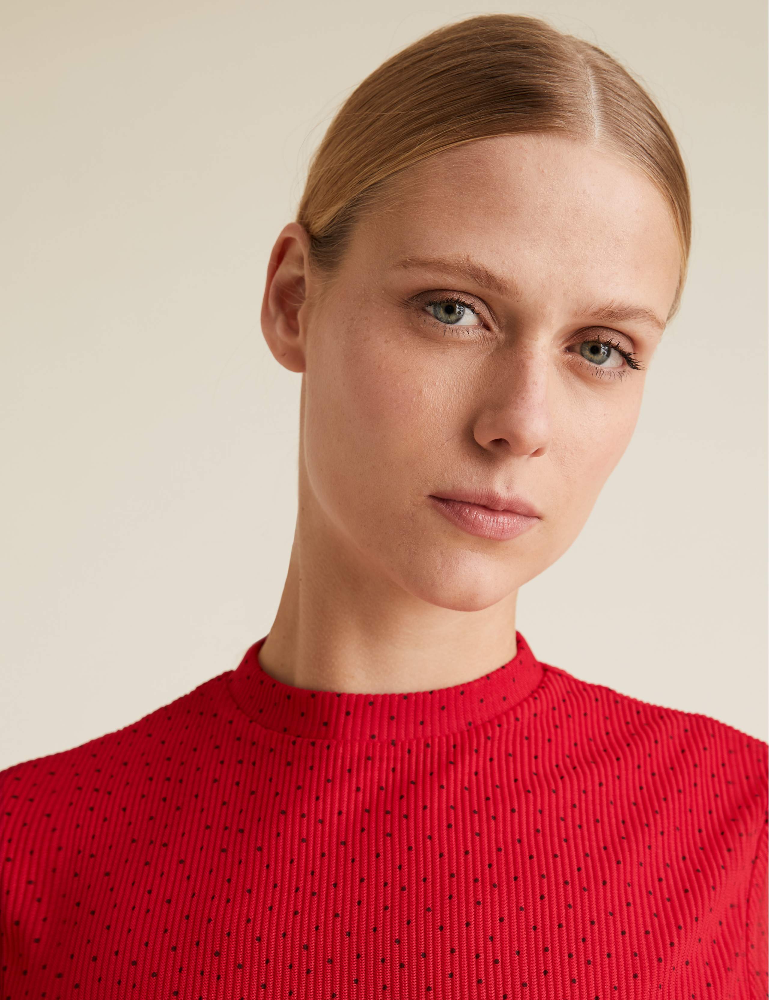 Plisse Polka Dot Long Sleeve Top 6 of 6